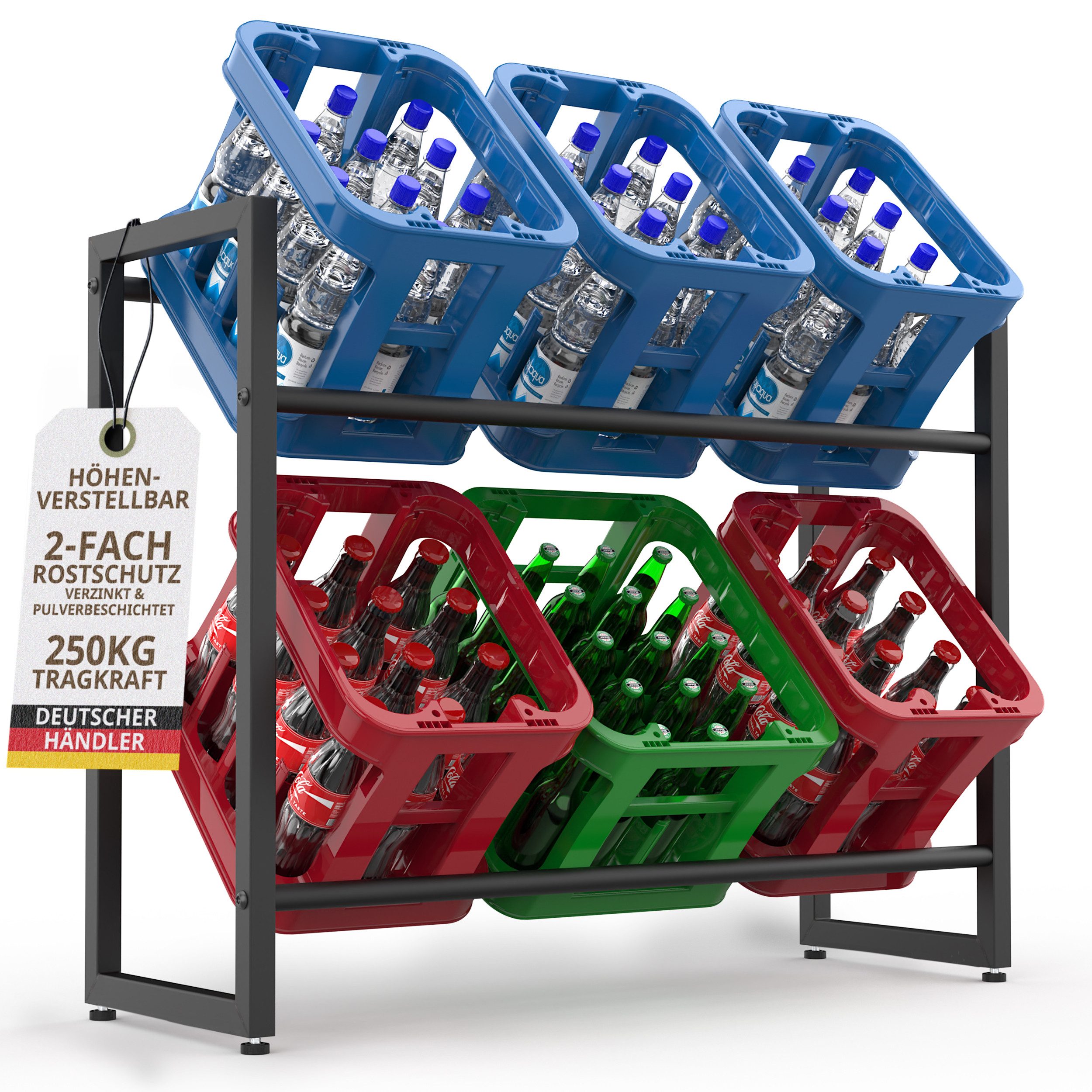 LAWA Living and Lifestyle Kastenständer Getränkeregal 6 Kästen höhenverstel günstig online kaufen