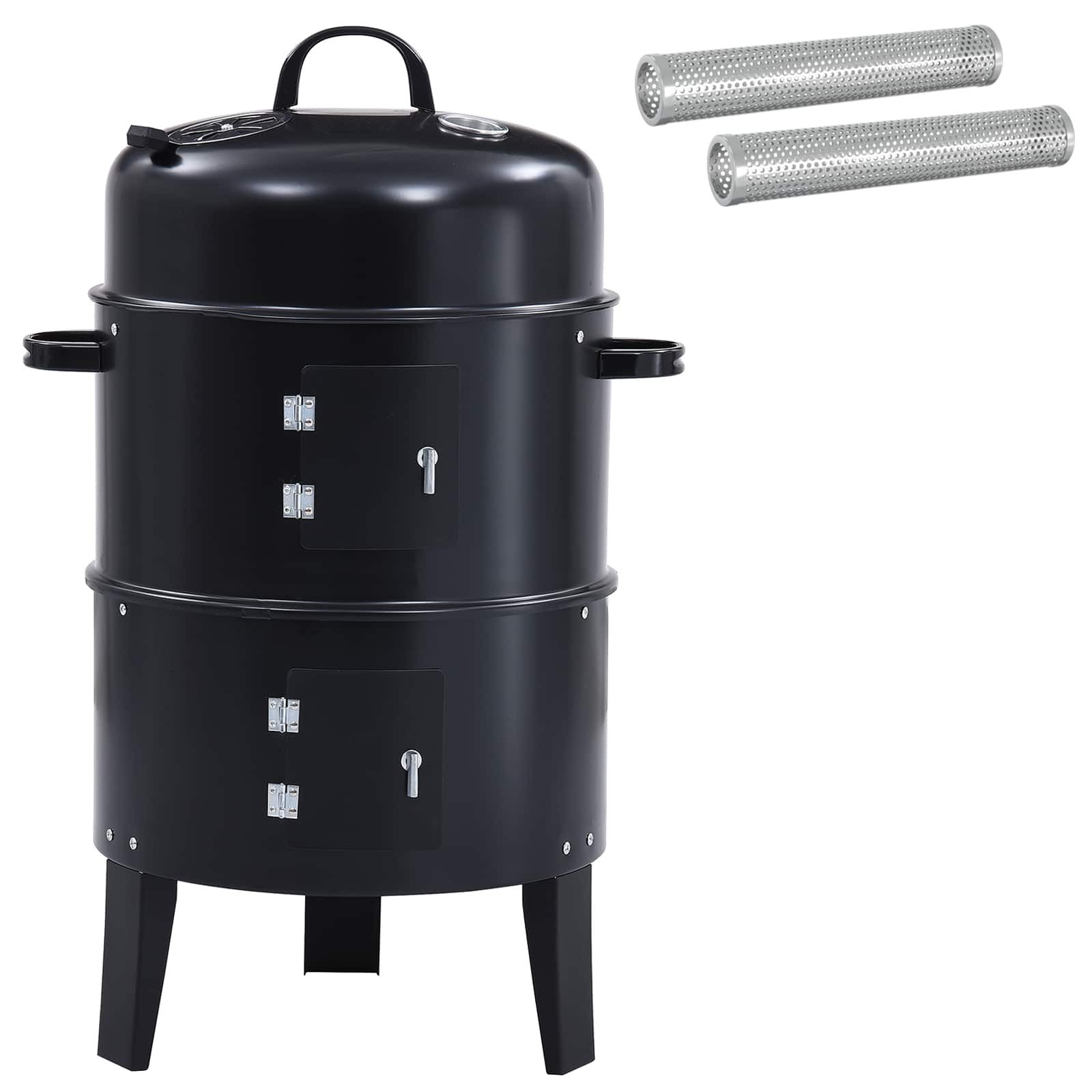 vidaXL Grillkamin Outdoor Grill Ø 40 x 80 cm Stahl Schwarz