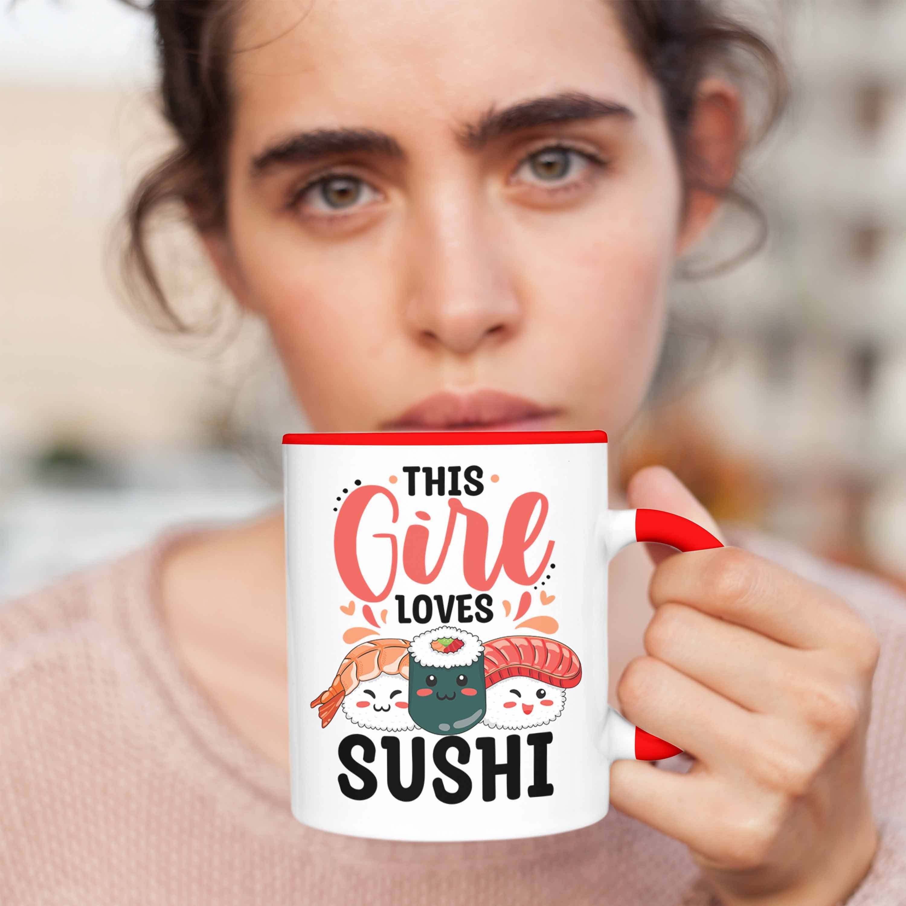 Loves - Suhsi Küche Girl Geschenkidee Rot Trendation Asiatische Geschenk Tasse Tasse Shushi-Liebhaber This Lustige Trendation Sushi Asiaten