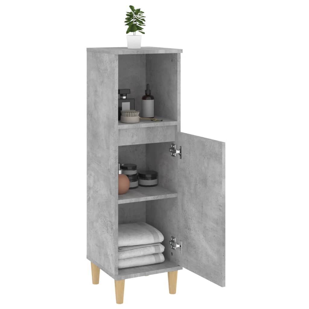Badschrank Badezimmer-Set Betongrau 30x30x100 (1-St) Holzwerkstoff, cm vidaXL