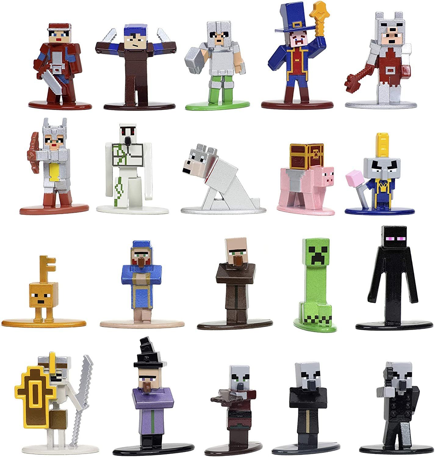 JADA Sammelfigur Minecraft Dungeons - 20 lackierte Nano Metall Figuren -  Valorie, Hex, Adriene, Hal, Creeper, Villager u.v.m.