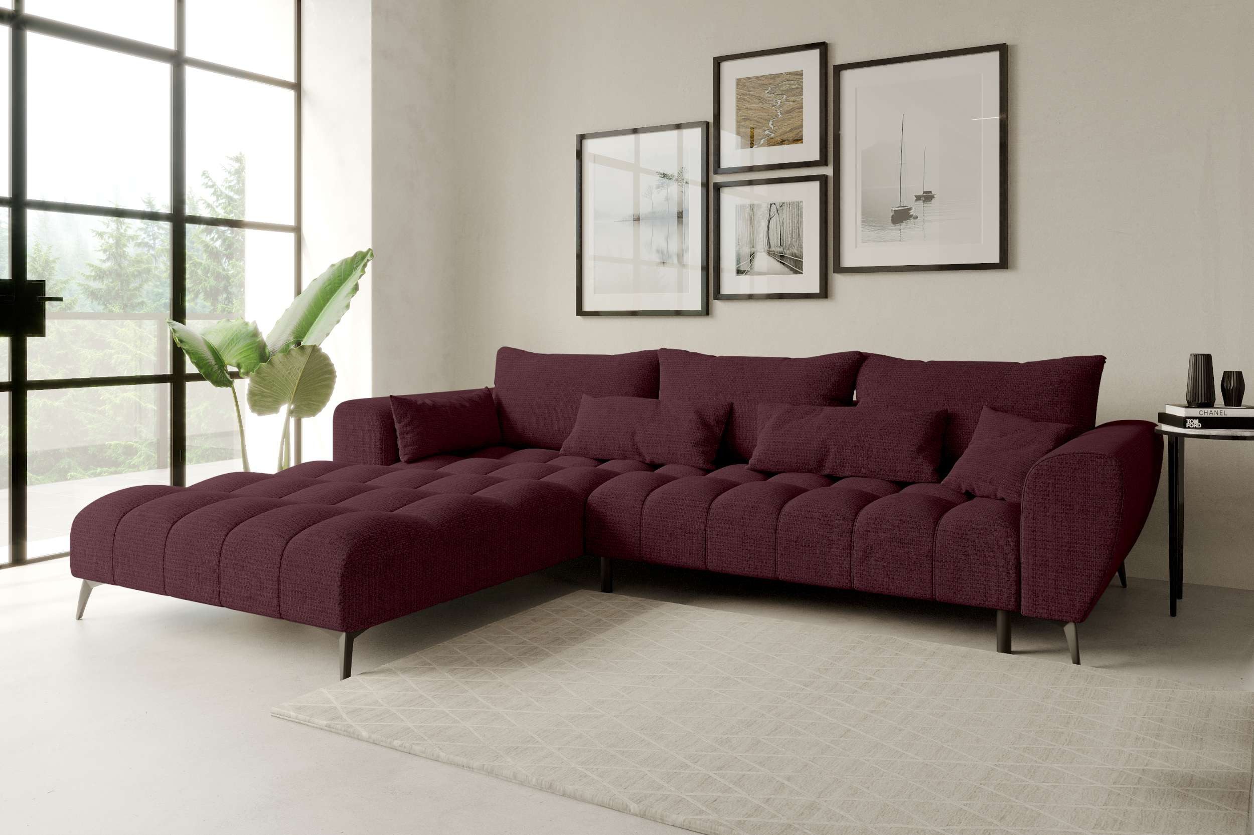 99rooms Ecksofa Ferrano, Sofa L-Form, Eckcouch, wählbar mit/ohne elektr. Si günstig online kaufen