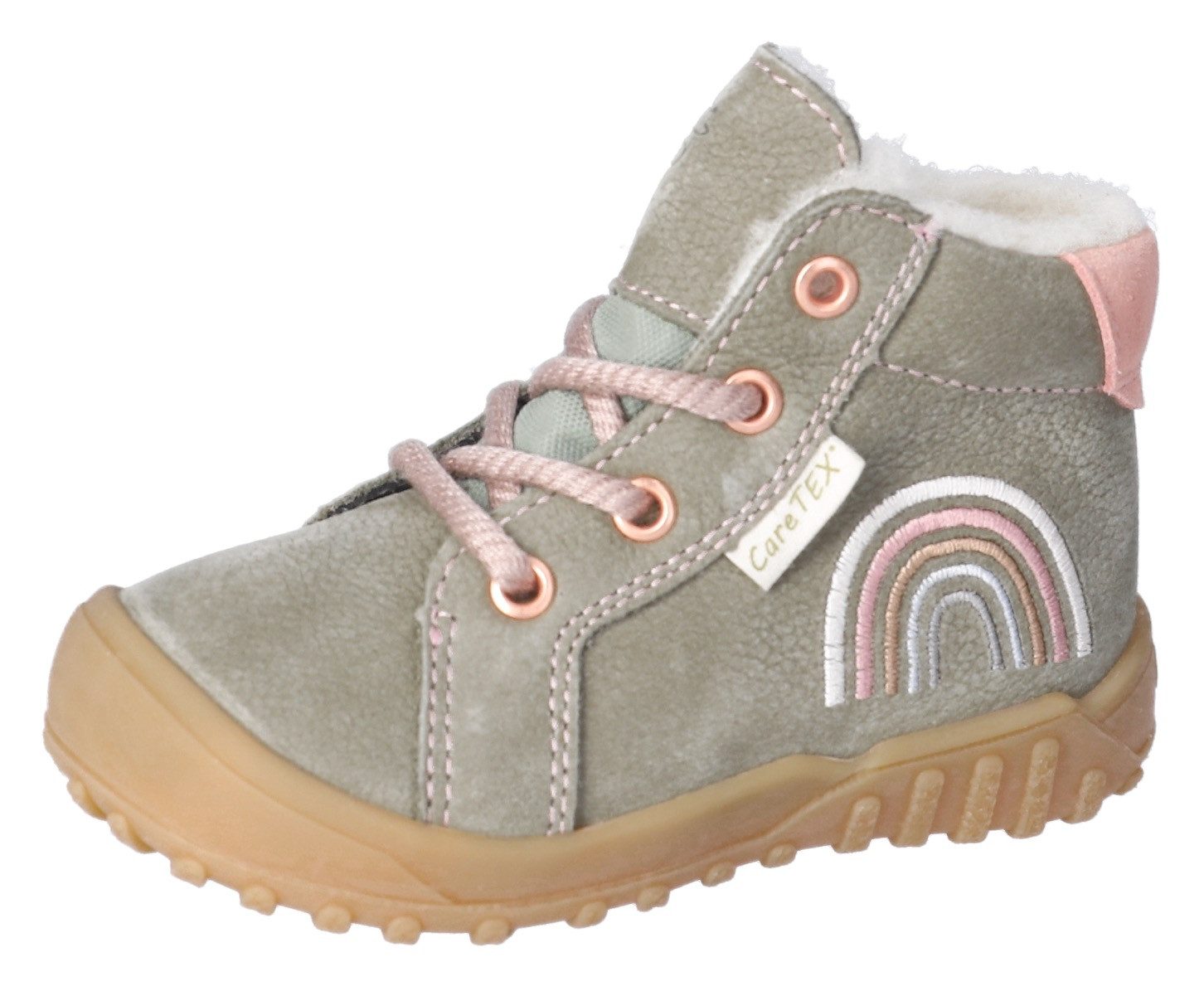 PEPINO by RICOSTA Dusty WMS: weit Lauflernschuh Babystiefel, Winterschuh, Schnürstiefel mit wärmender Schurwolle