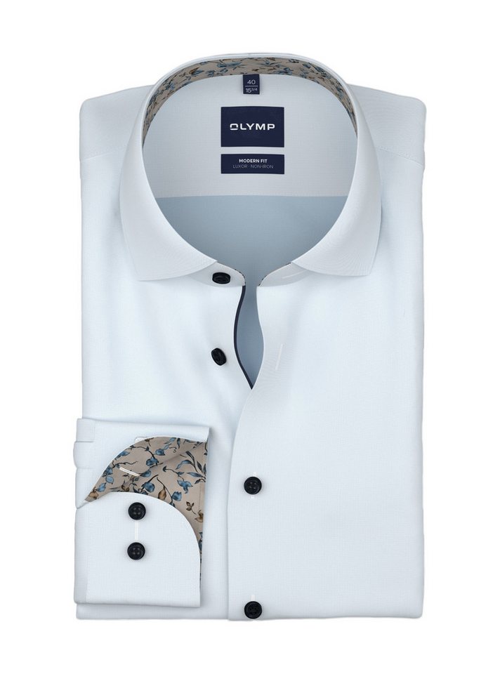 OLYMP Langarmhemd Luxor Businesshemd, Global-Kentkragen, Modern Fit