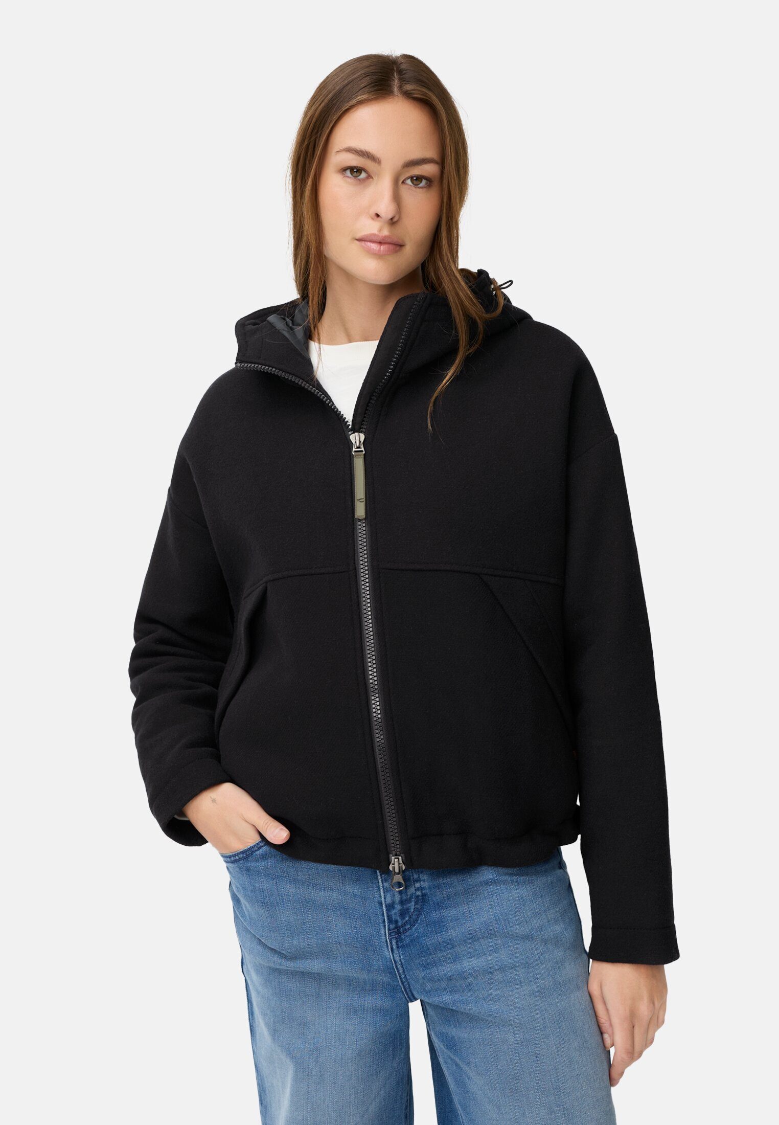 camel active Blouson mit reflektierenden Details Langarm Kapuze Markenlabel günstig online kaufen