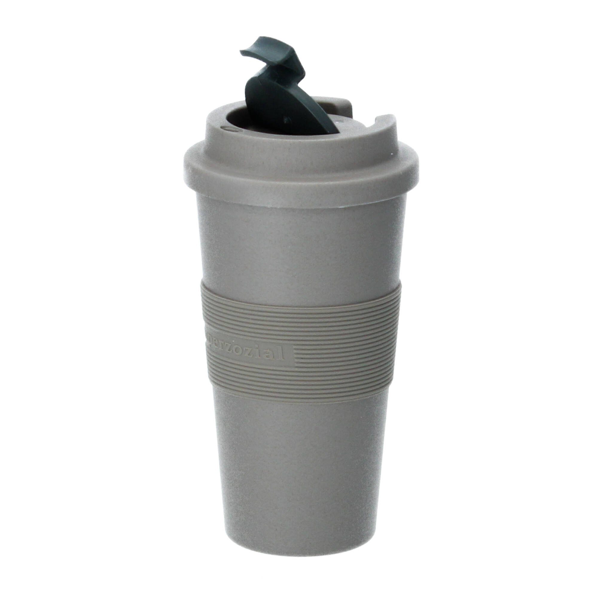 Pflanzenzucker) aus ml mokka large Coffee-to-go-Becher Timeout braun, (Kunststoff Kaffeebecher PLA 480