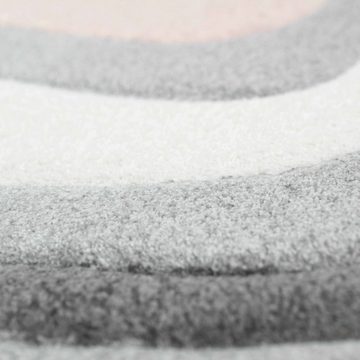 Teppich Rosa grauer Teppich mit Wellendesign, pflegeleicht& praktisch, Teppich-Traum, rechteckig