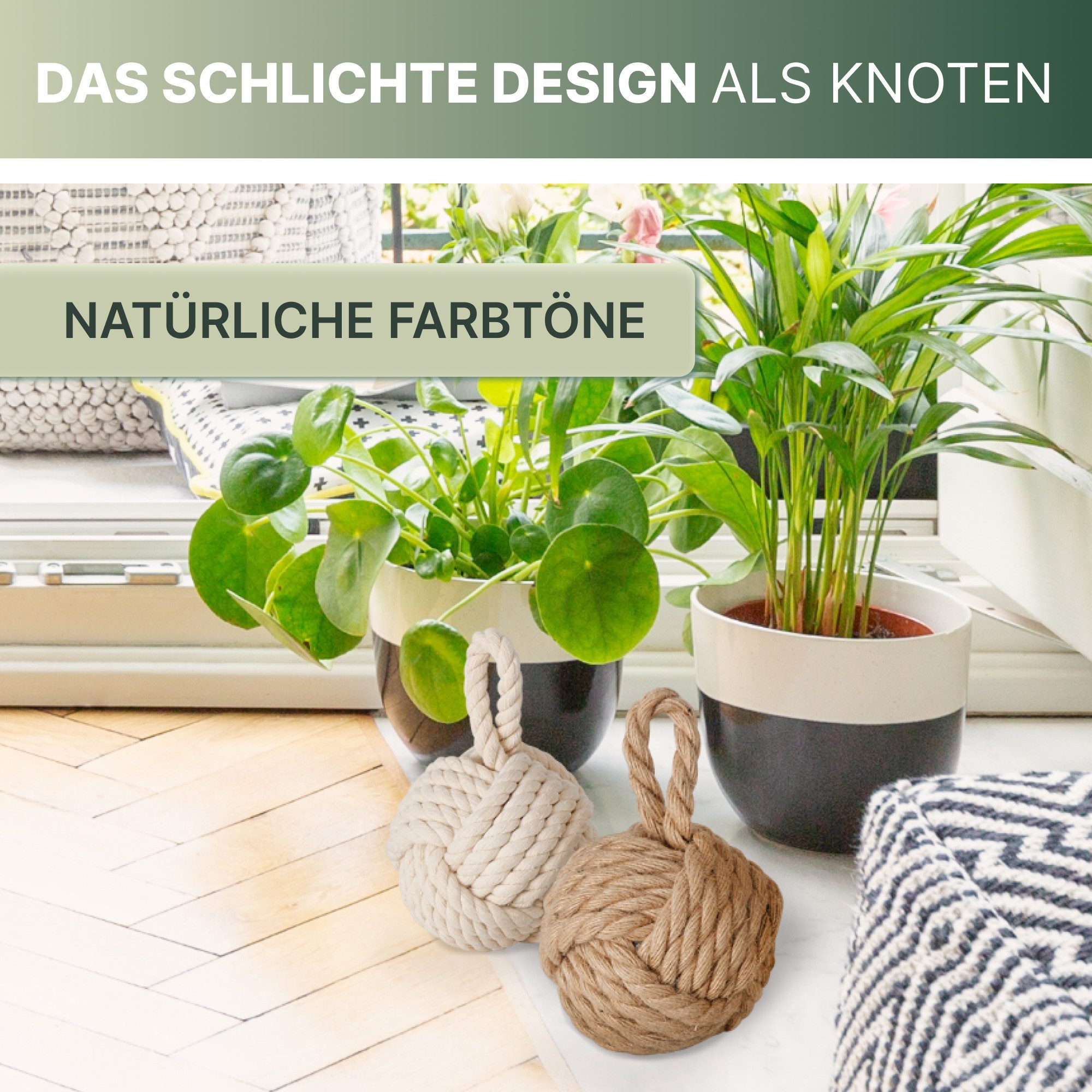 Topanbieter999 Türstopper Topanbieter999 Türstopper (2er Set), Jute natur und cremeweiß – Bild 5 von 5
