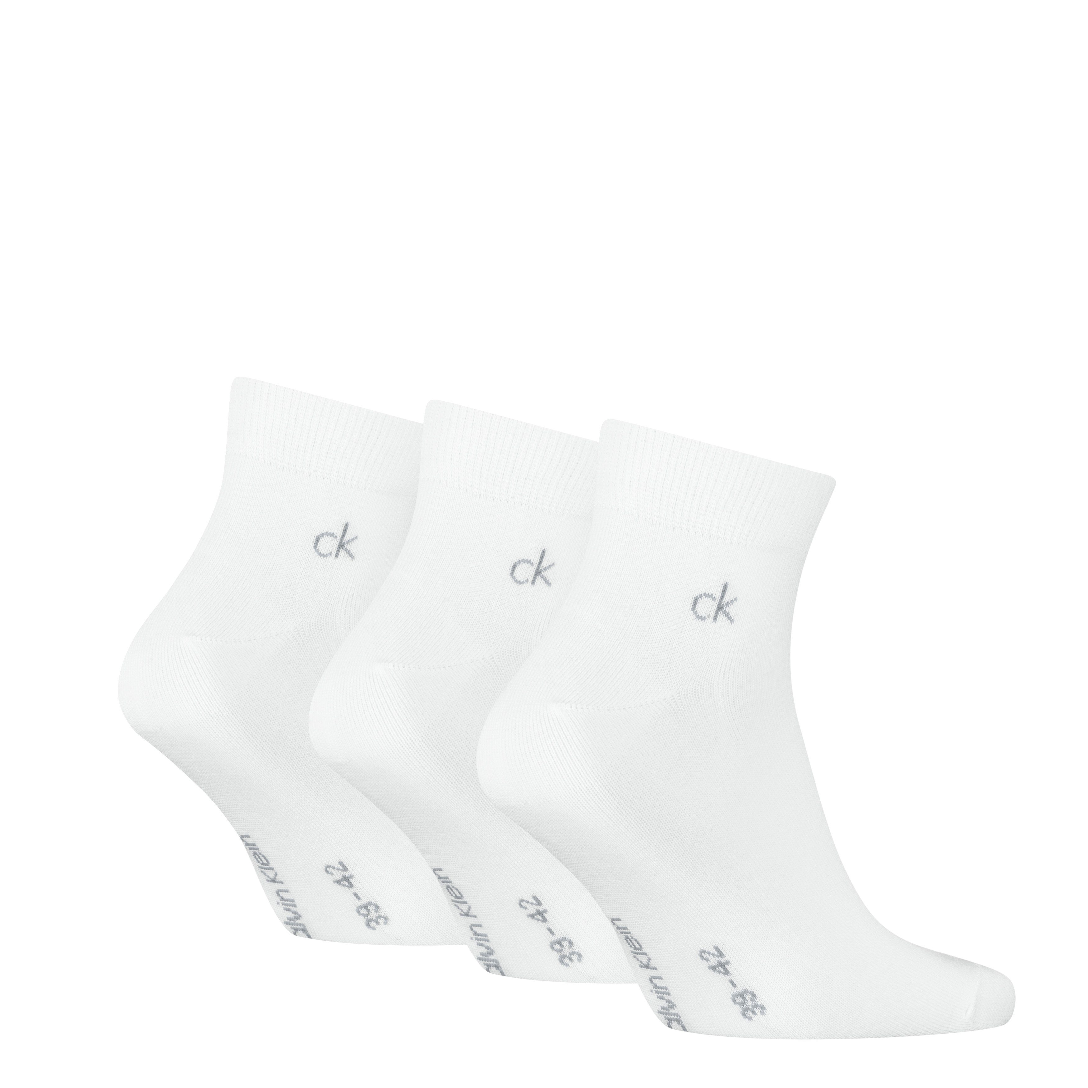 Calvin Klein Kurzsocken CK MEN QUARTER (3 Paar) Rippenbündchen, Cotton-Mix, elastisch