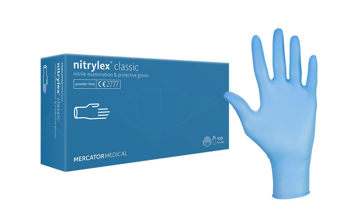 Mercator Einweghandschuhe Nitrylex Classic Nitril Handschuhe 1 x 100 Stück in vielen Farben (1-St)