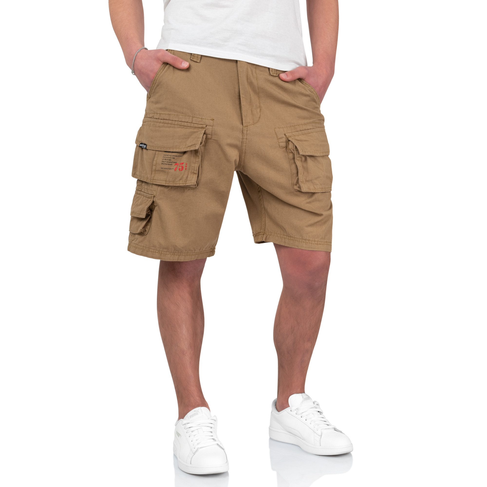 Trooper Cargoshorts Trooper Bermuda Baumwolle Sommer Shorts Kurze Hose Army knielang