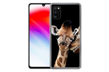 MuchoWow Handyhülle Giraffe - Tiere - Schwarz - Porträt - Tiere, Handyhülle Samsung Galaxy A41, Smartphone-Bumper, Print, Handy