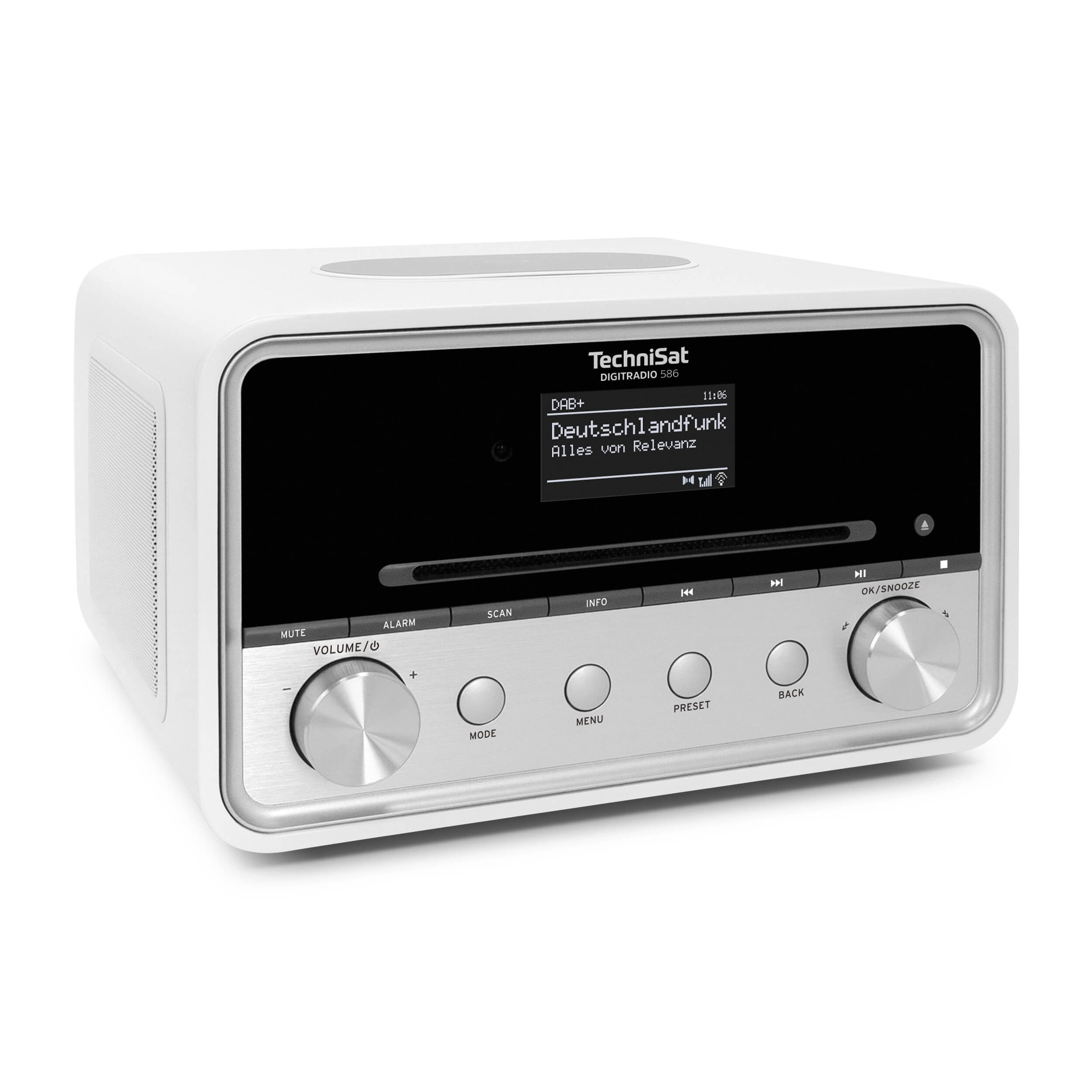 TechniSat DIGITRADIO 586 Internet-Radio (Digitalradio (DAB), Internetradio, FM-Tuner mit RDS, 20 W, CD, Bluetooth, App-Steuerung, Wireless Charging, WLAN, Fernbedienung)