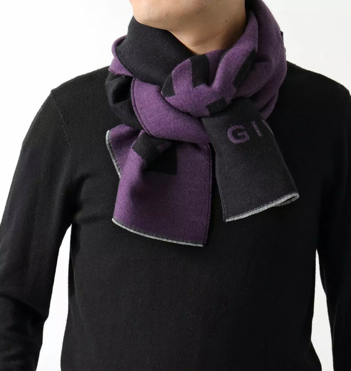 GIVENCHY Strickschal Unisex 4G Logo Schal, Bi-Farben-Design mit fein gestrickter Struktur