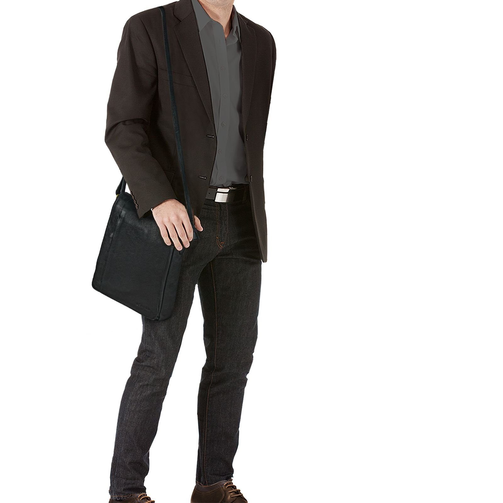 STILORD Schultertasche "Paul" Umhängetasche Herren Leder Hochformat