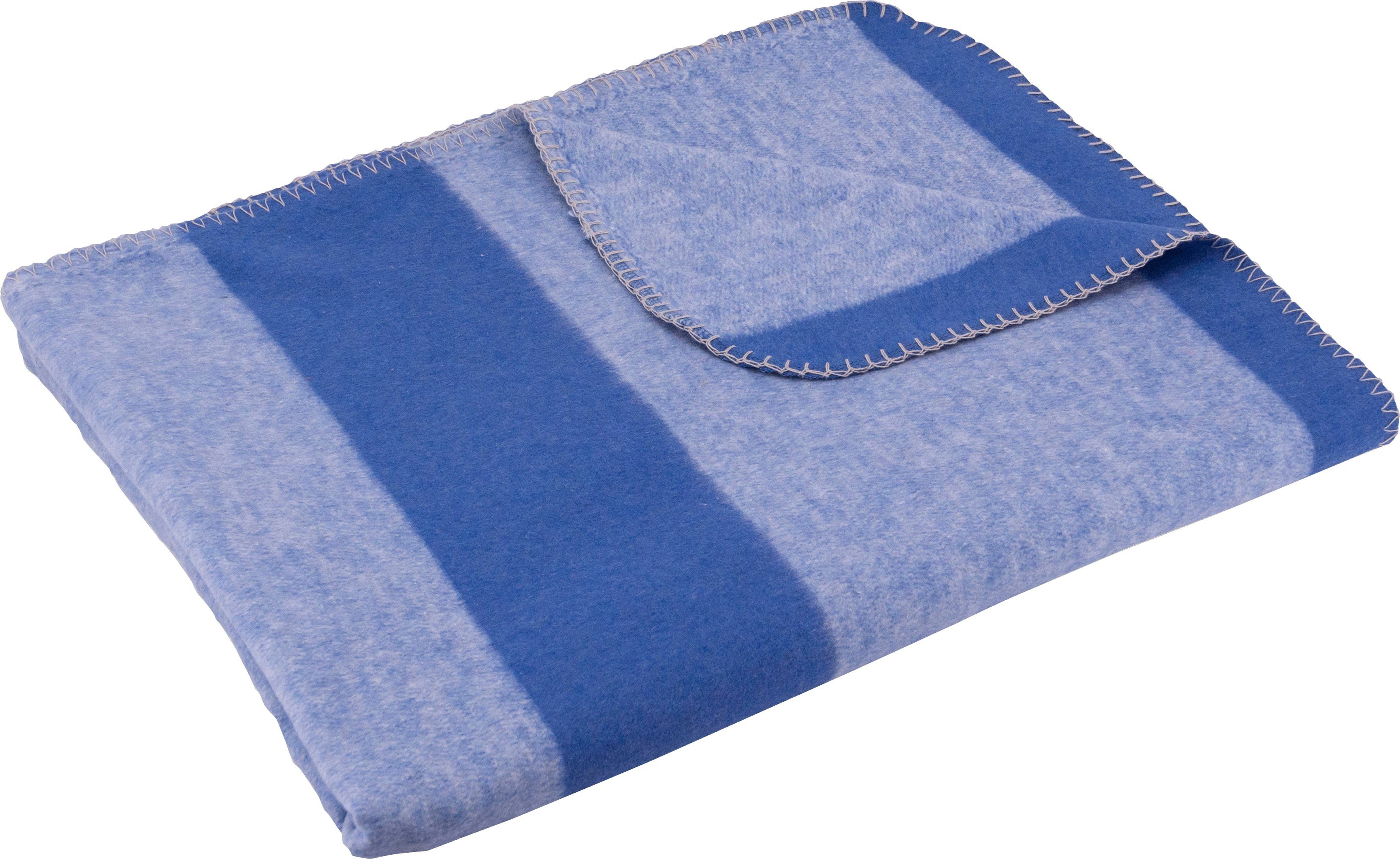 Informationen zum Versandhandel Wohndecke Kuscheldecke, hellblau/blau SETEX, Kuscheldecke Streifen, mit