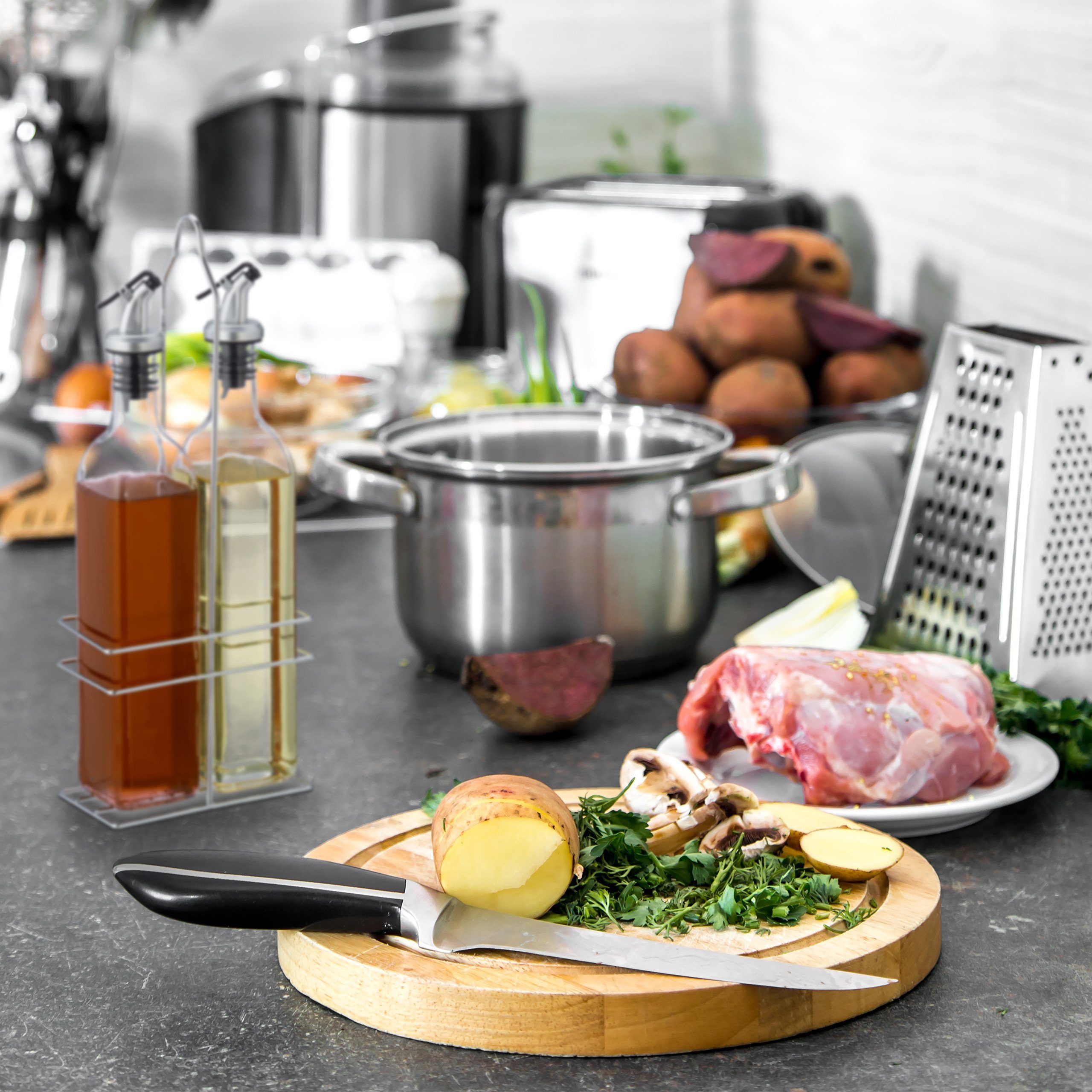 relaxdays Ölspender Essig- und Ölspender im Gestell