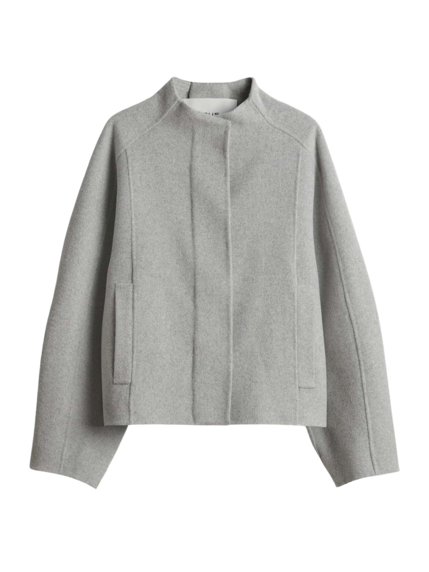OPUS Kurzjacke grau,Outdoor,Wolle,Meliert,Stehkragen,Langarm,Weit