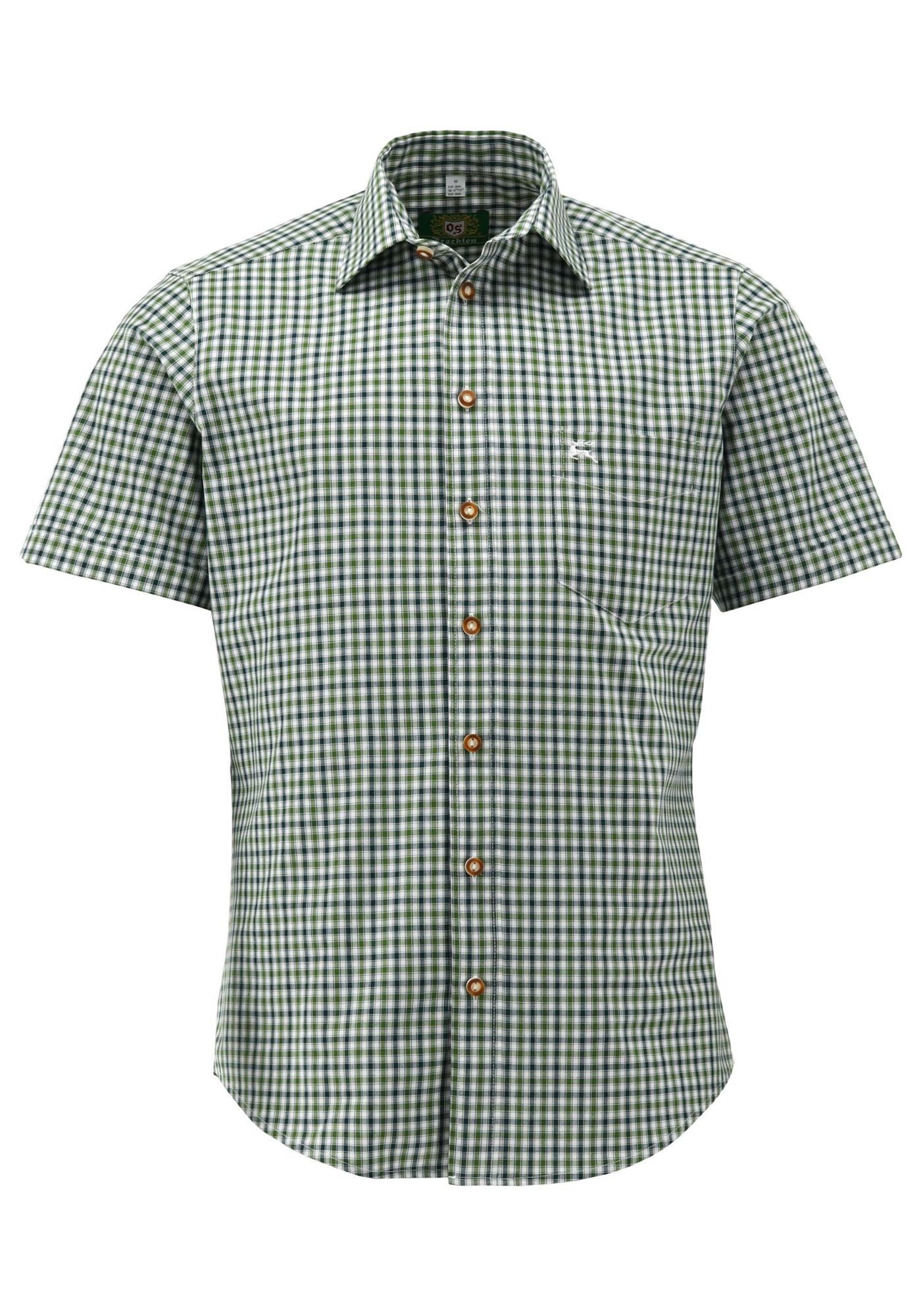 OS Trachten Trachtenhemd Ipuve Kurzarmhemd mit Hirsch-Stickerei auf der Bru günstig online kaufen