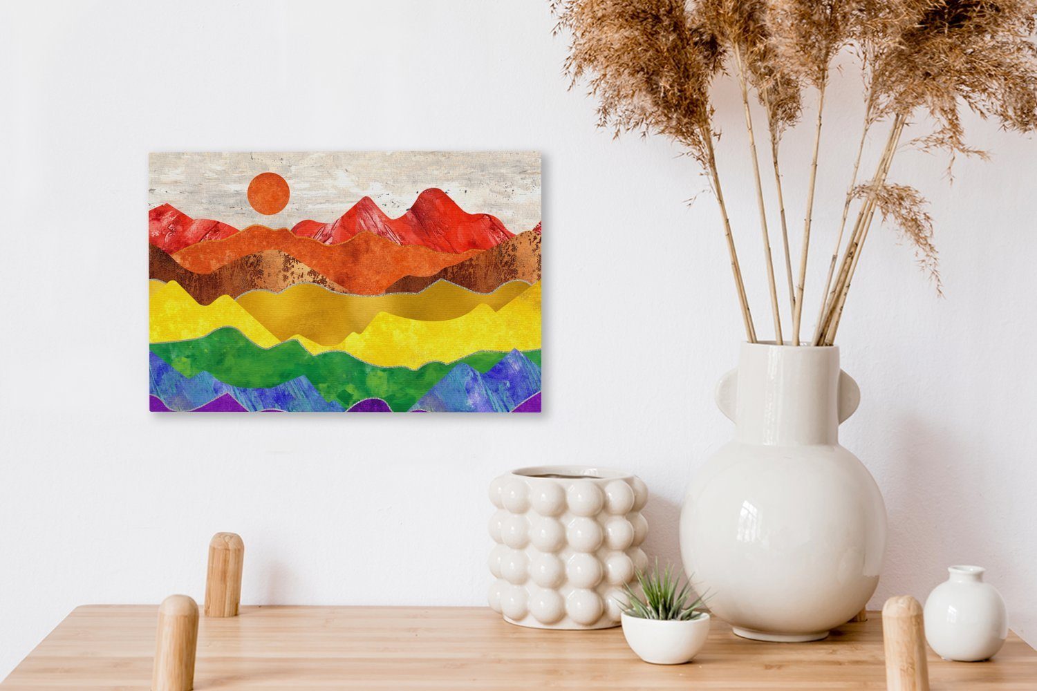 Marmor, Stolz Wandbild Wanddeko, 30x20 OneMillionCanvasses® Regenbogen Leinwandbild cm - - (1 St), Aufhängefertig, Leinwandbilder,