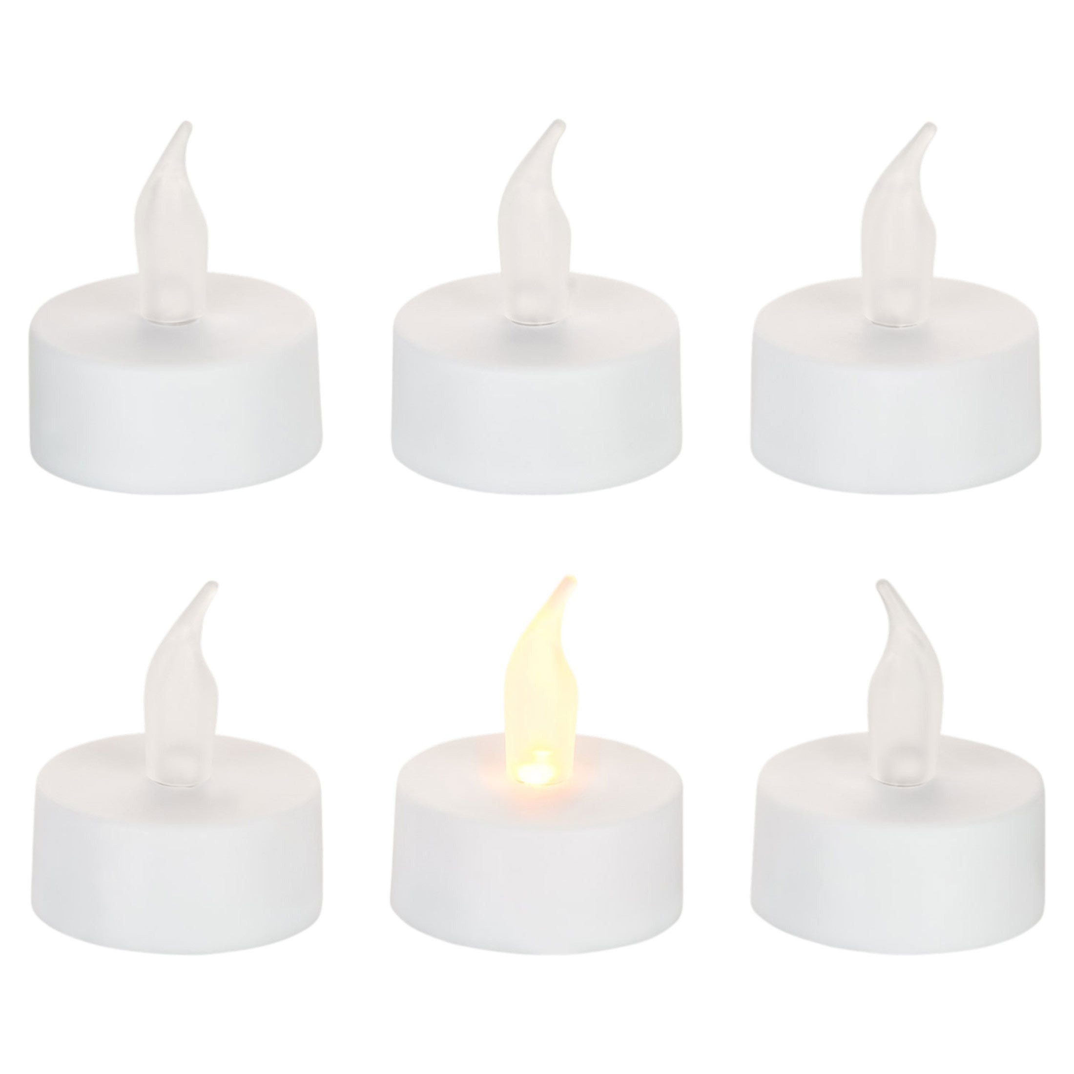 NOOR LIVING Teelicht (Set, 6-tlg), LED Teelichter weiß 6 Stück 6/18h Timer