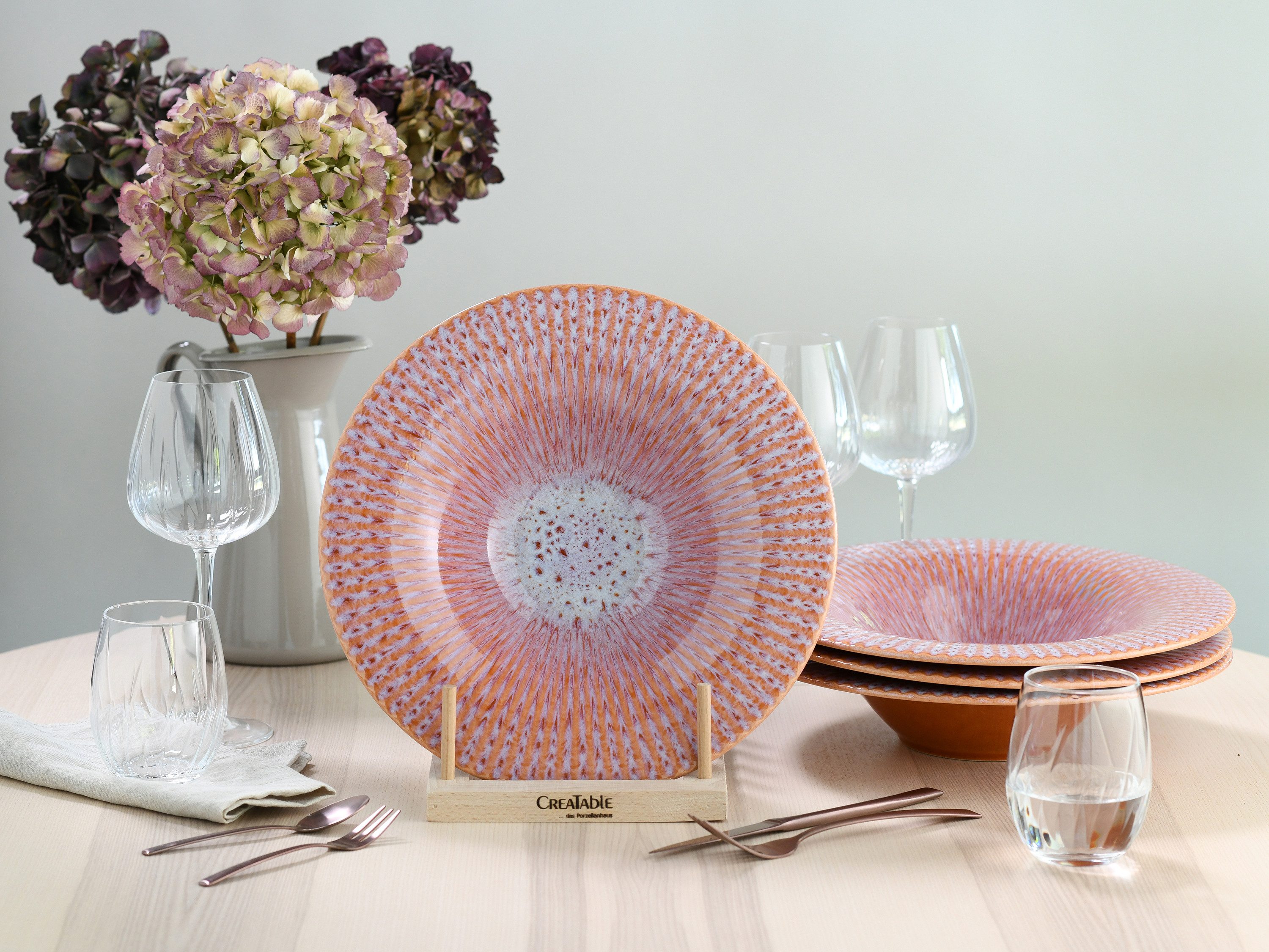 CreaTable Suppenteller Allegra Magic Peach, (4 St)