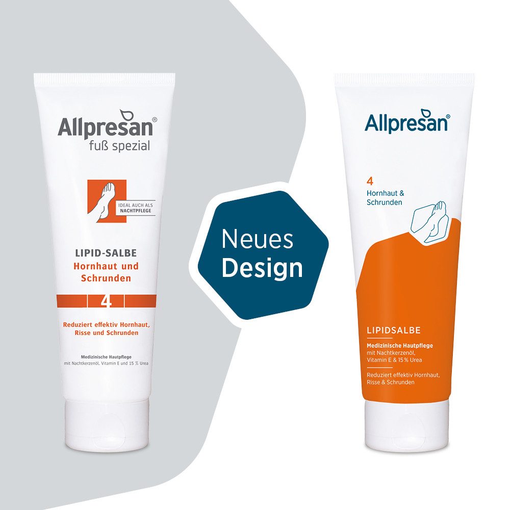 Allpresan Hornhautbalsam Allpresan Fuß spezial 4 Hornhaut und Schrunden -Produkt wählbar- Ideal auch als intensive Nachtpflege, 1-tlg., Medizinische Hautpflege-Creme mit 15% Urea, Vitamin E & Nachtkerzenöl