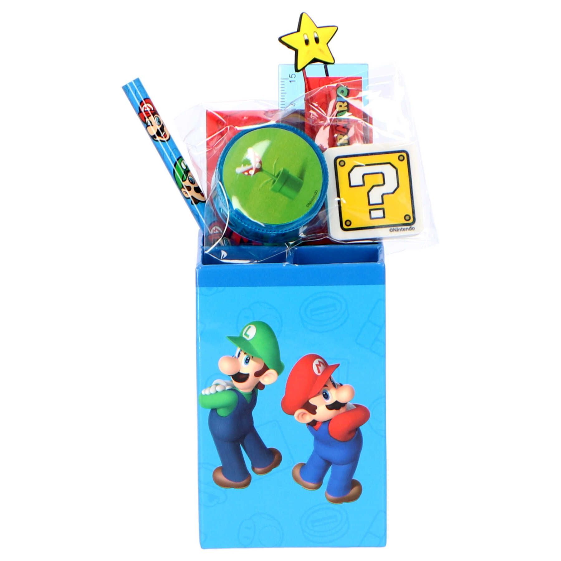 Super Mario Federmäppchen Super Mario Federtasche Gefüllter Köcher mit Schreibutensilien