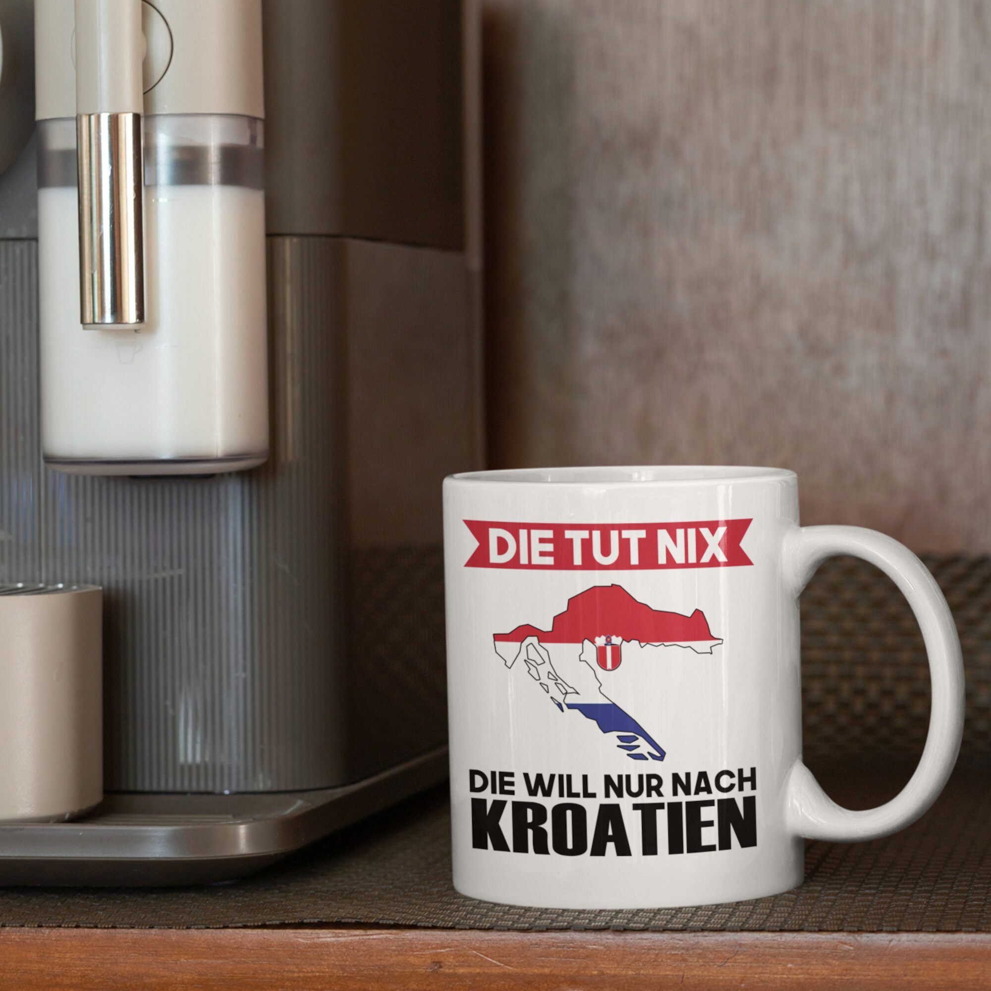 Printmacher Tasse Kroatien Tasse, die tut ni die will nur nach Kroatien, Geschenk, Kermamik