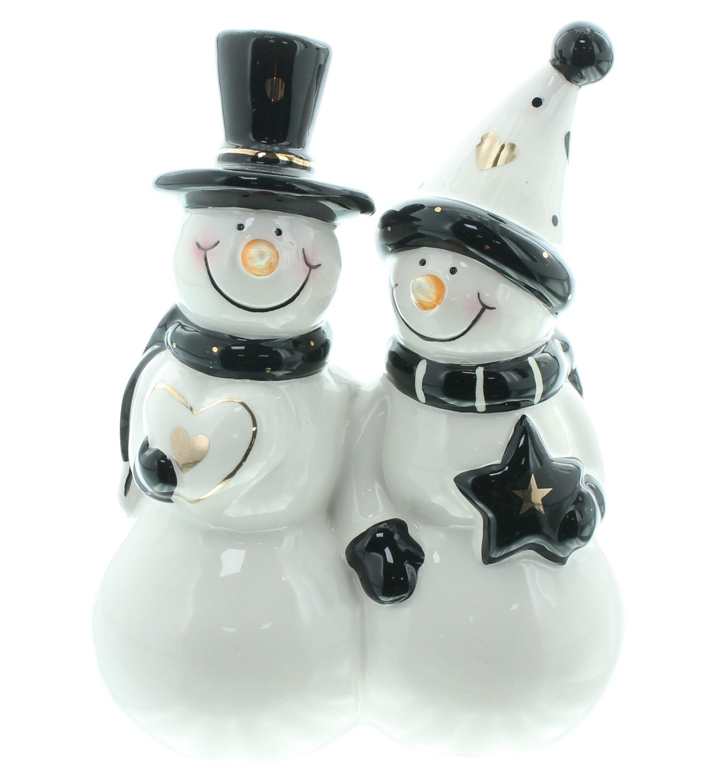 Weihnachtsfigur Schneemannpaar "Style"