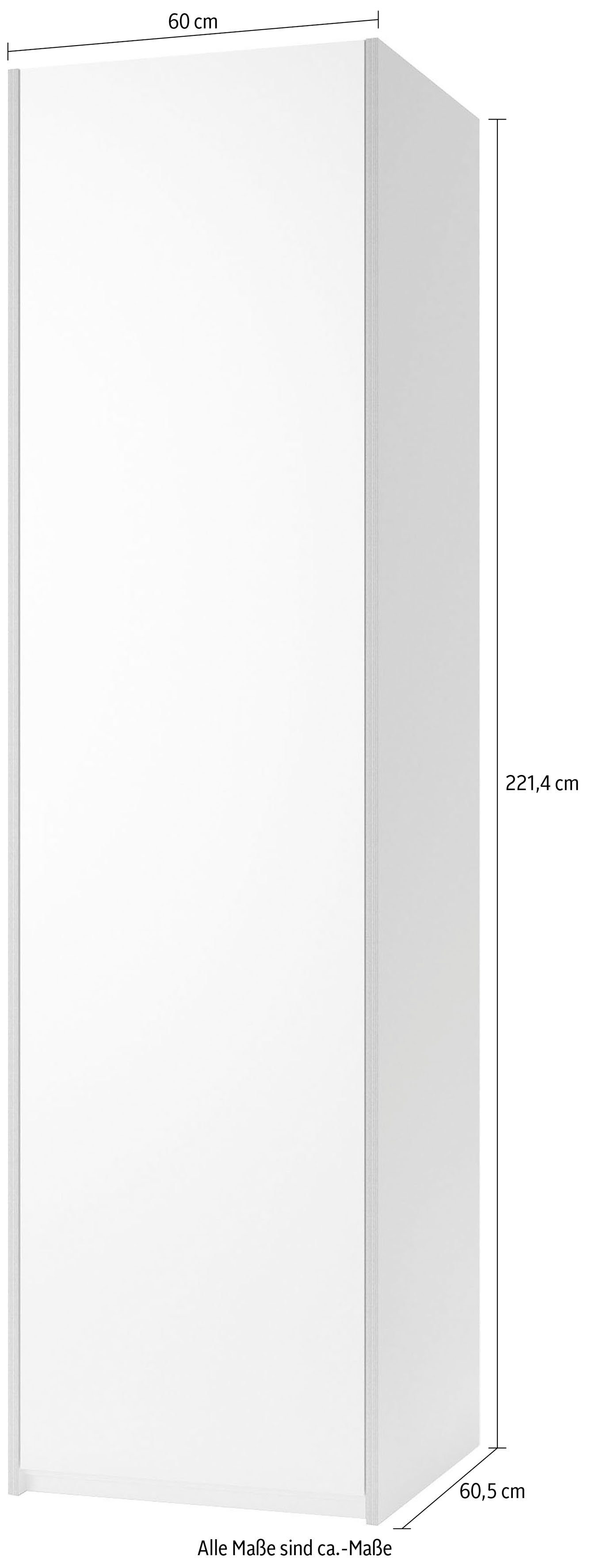 LIVING Drehtürenschrank Variante zwischen 7 SMALL weiß/birke Türanschlag Müller wählbar weiß/birke links und Basiselement, Plus rechts | Modular