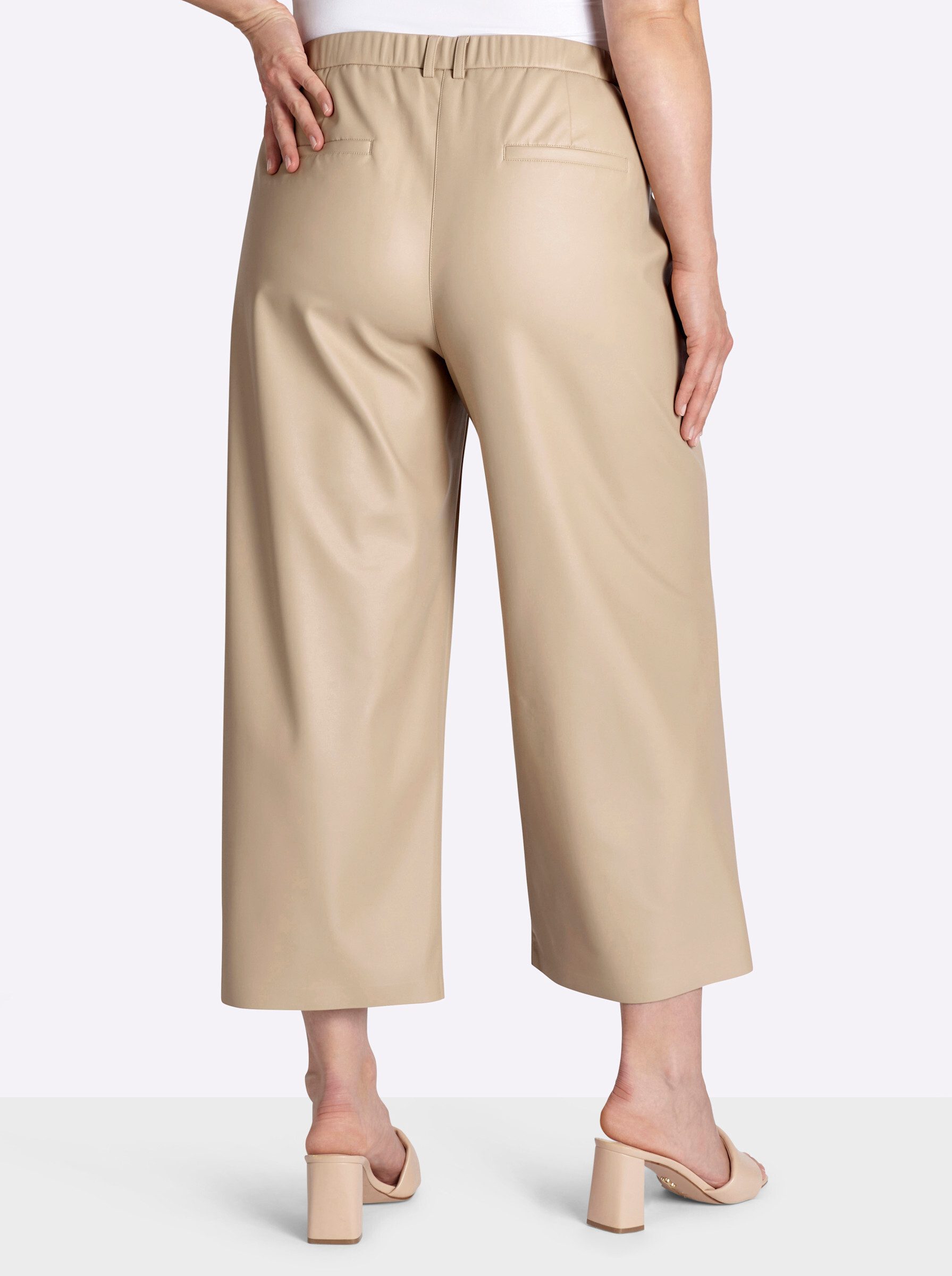 Sheego Jerseyhose Lederimitat-Hose normal