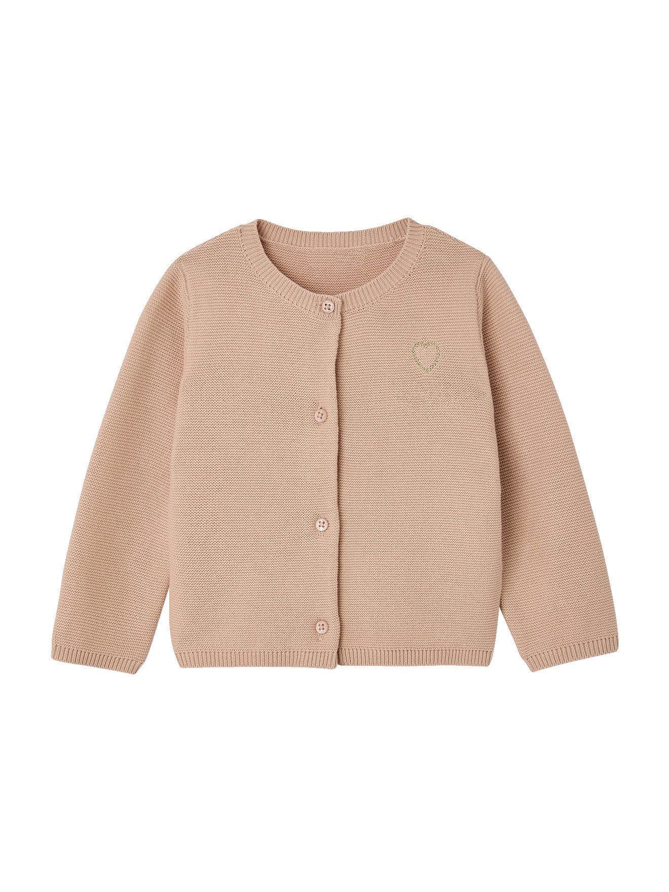 vertbaudet Strickjacke Baby Strickjacke Herz BASIC Stickerei