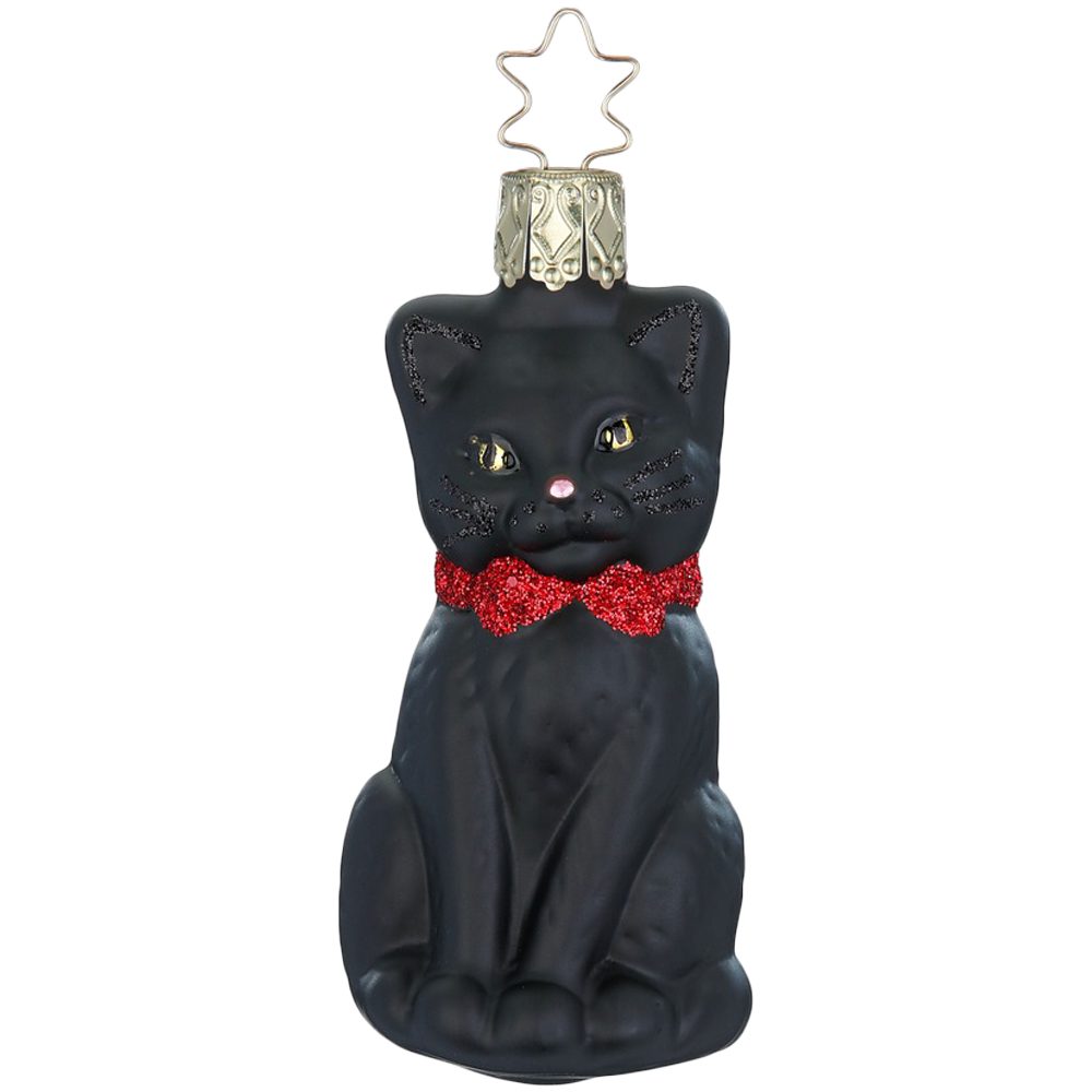 INGE-GLAS® Christbaumschmuck Schmusekätzchen, schwarze Katze 8,5cm (1-tlg), günstig online kaufen
