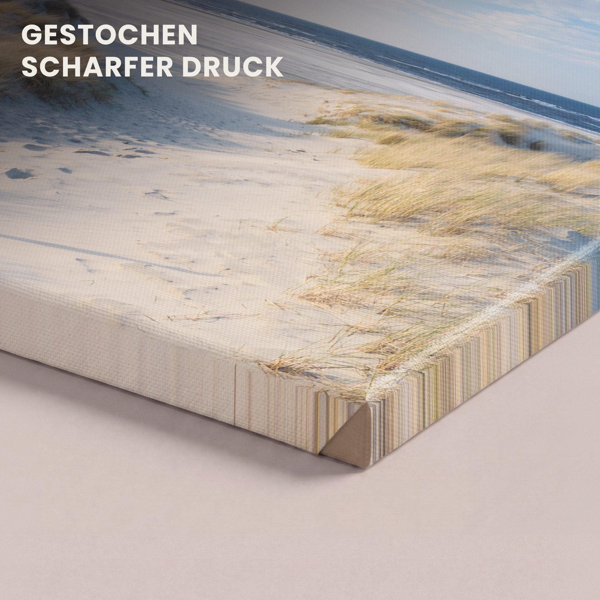 OneMillionCanvasses® Leinwandbild Düne - Möwe - Strand - Meer - Sonne, Fotodruck (1 St), Wandbild, Deko Schlafzimmer Wohnzimmer Flur 20x20 cm – Bild 3 von 5