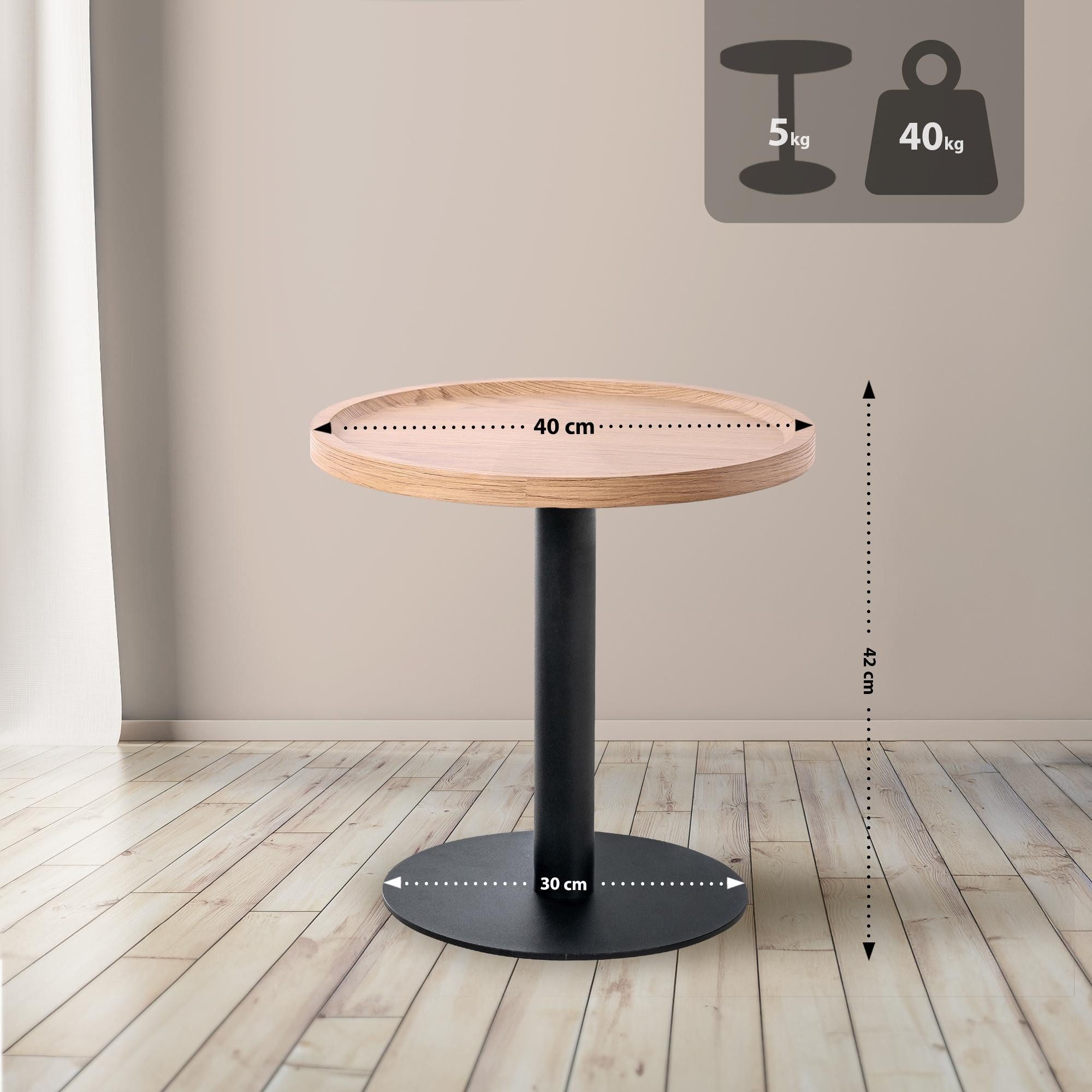 CLP Beistelltisch Aspen, runde Tischplatte, pulverbeschichtetes Metall günstig online kaufen