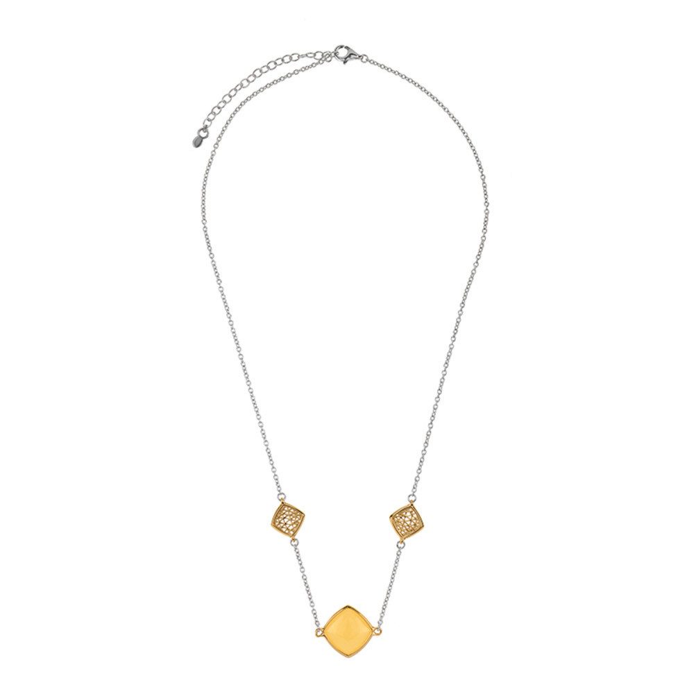 Silberkette Cavill Silbercollier 925 Sterlingsilber mit 2,2 ct Milchbernstein