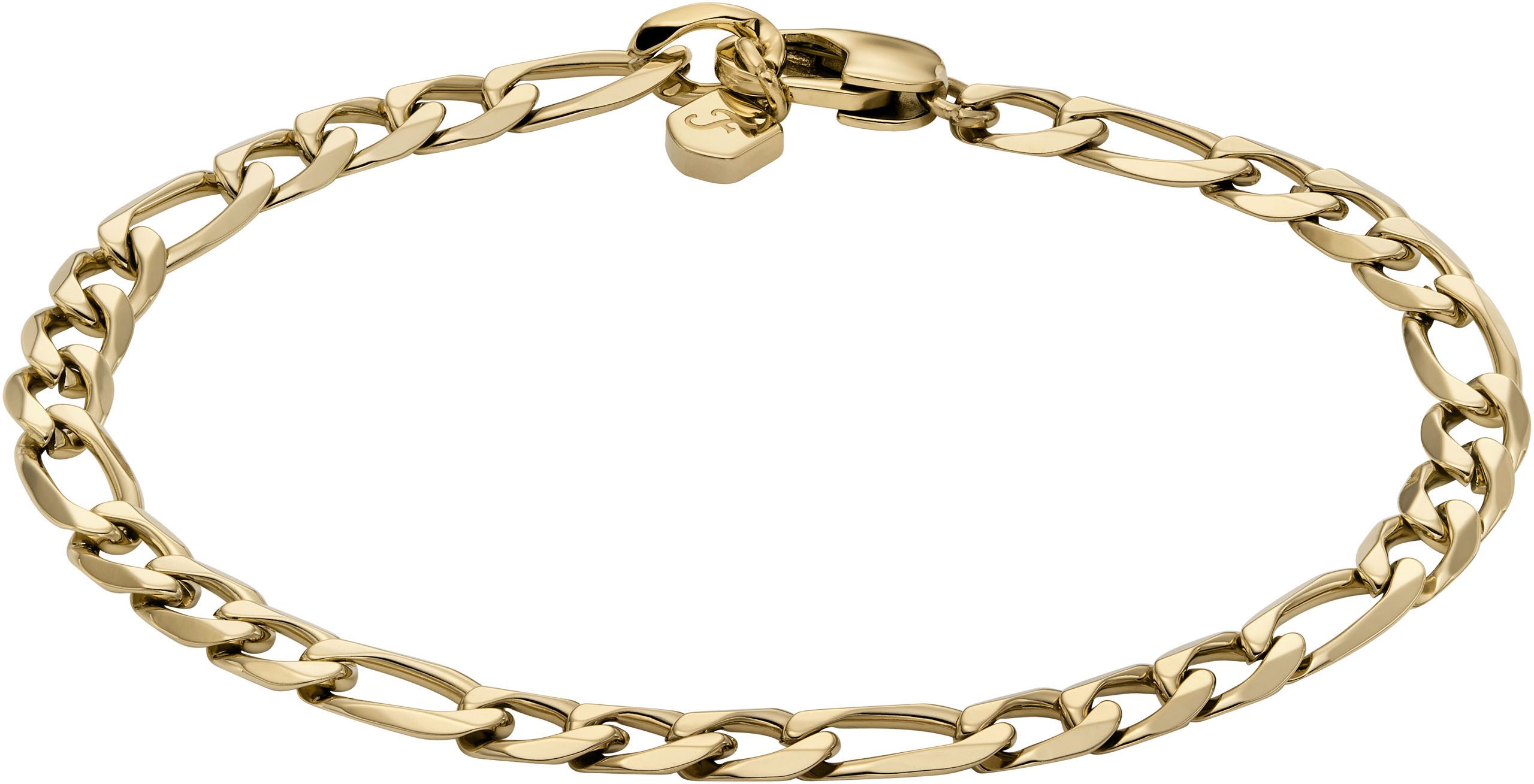 Fossil Armband Schmuck Geschenk Edelstahl Armkette All Stacked Up Figaro