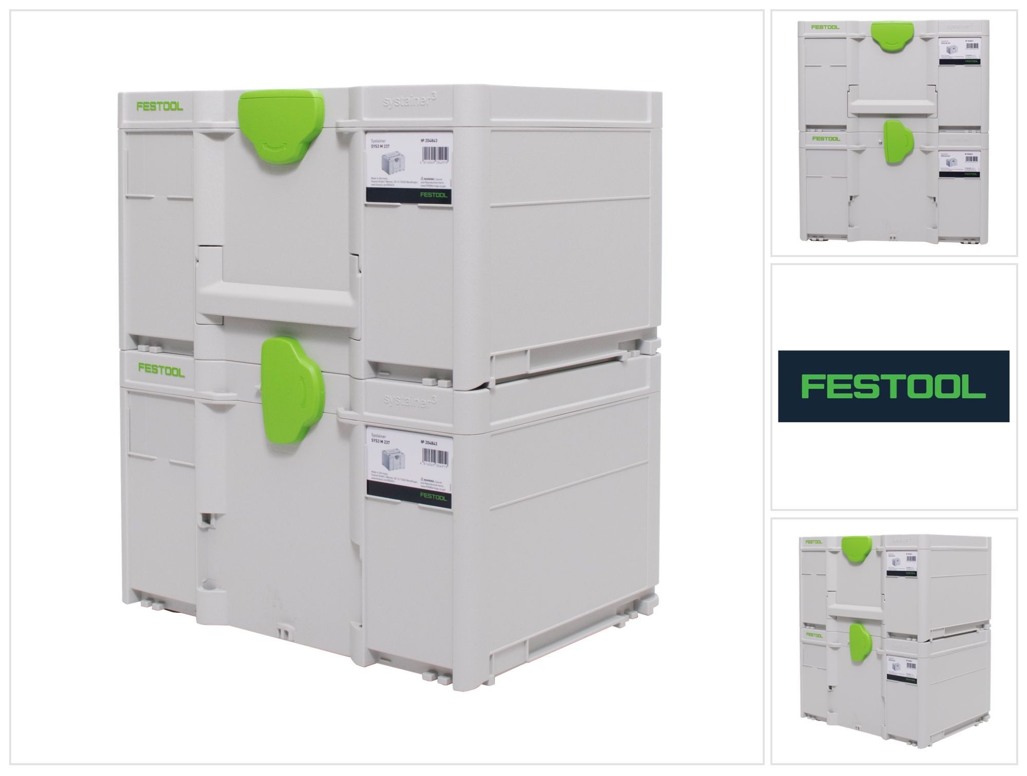 FESTOOL Werkzeugkoffer Systainer Set 2x SYS3 M 237 (2x 204843) 21,4 Liter 396x296x237mm We