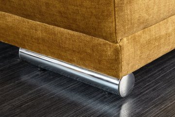 riess-ambiente Fußhocker ELEGANCIA 110cm senfgelb (Einzelartikel, 1 St), Wohnzimmer · Samt · mit Ziersteppung · Modern Design