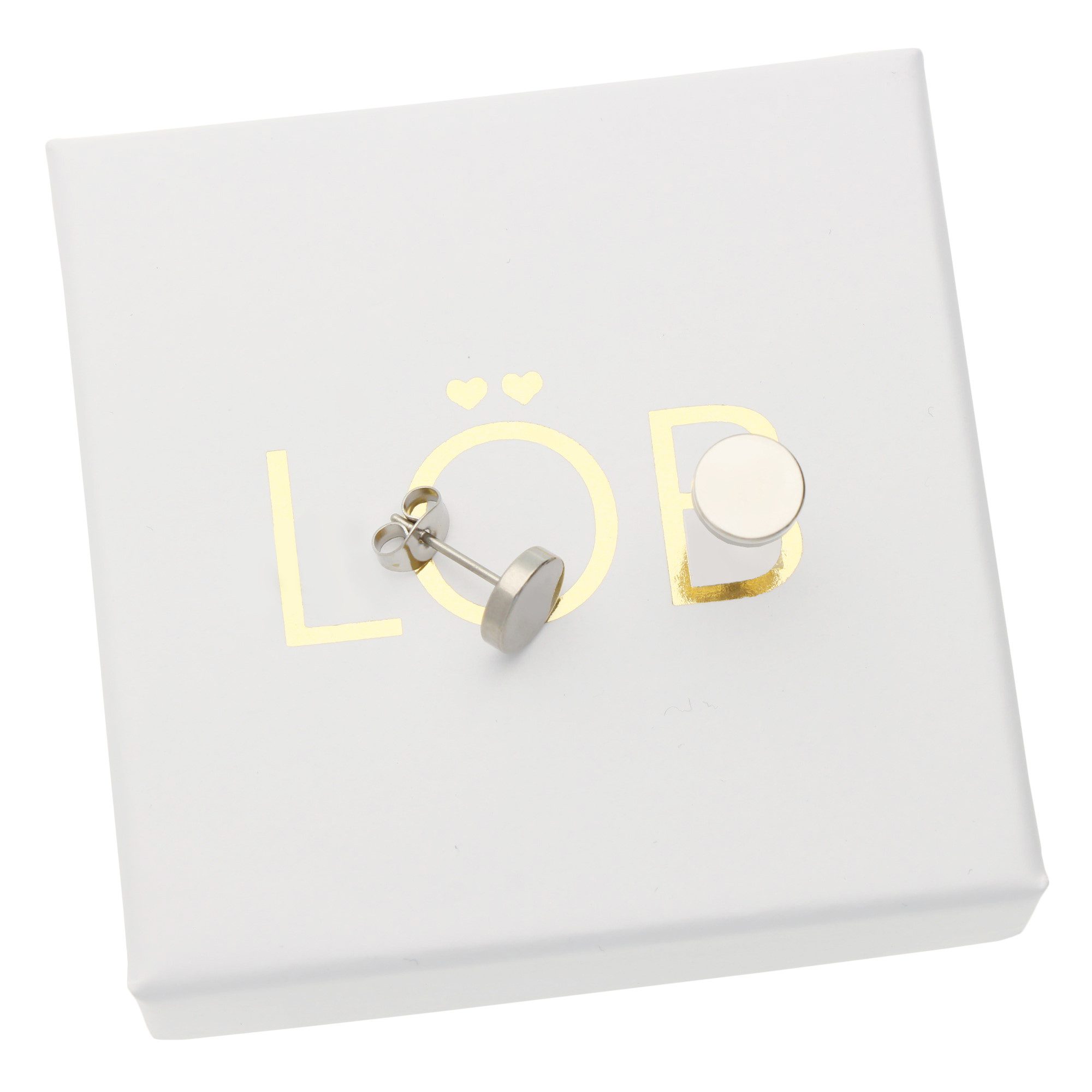 LÖB Paar Ohrstecker Edelstahl 18K Gold vergoldet Ohrringe Rund Kreis Platte Flach silber (Geschenke für Frauen Beste Freundin Mutter Mama Damen Ehefrau sie zum Geburtstag Ostern Muttertag Muttertagsgeschenk, Inkl. Schmuckbox), Ohrstecker Klein Modern Minimalistisch Fake Ohr Plug Damen Herren