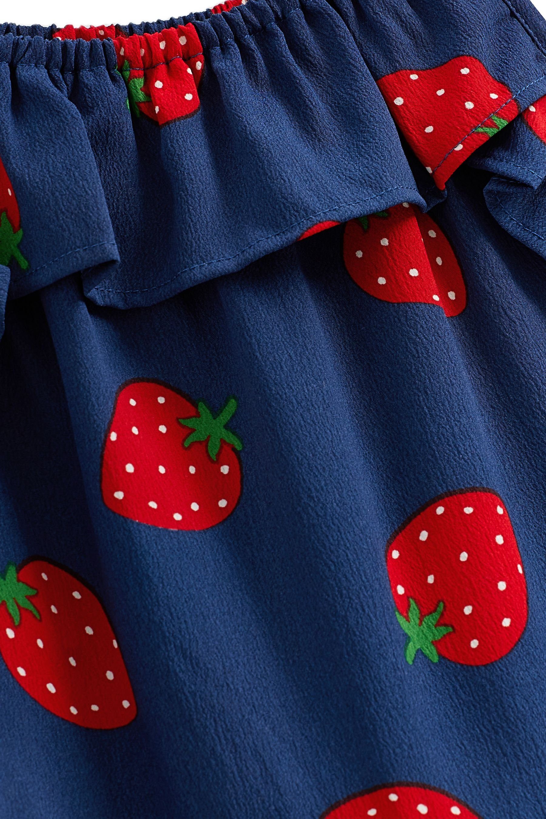 Next Playsuit Overall mit (1-tlg) Blue Strawberry Rüschen Print