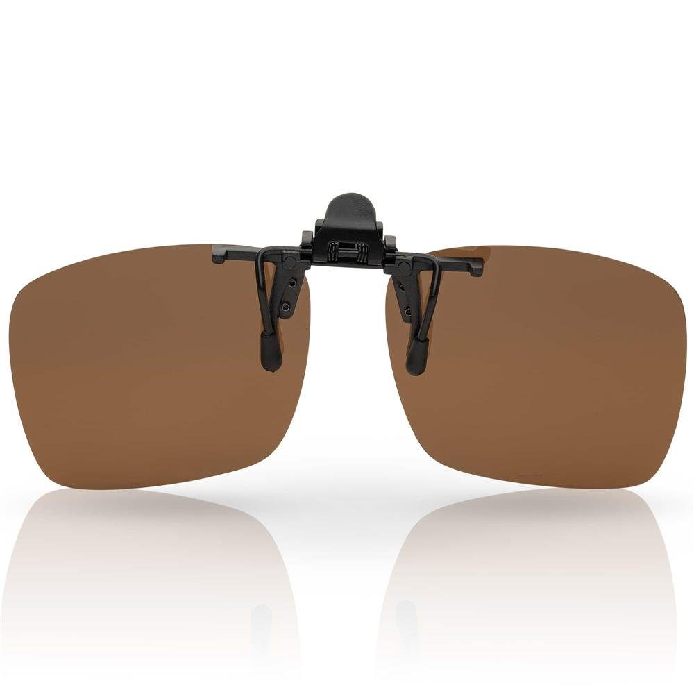 Braun mit Pilotenbrille Brillen (1-St) Clip BEZLIT Eyewear Polarisiert polarisierten Aufsatz On Linsen