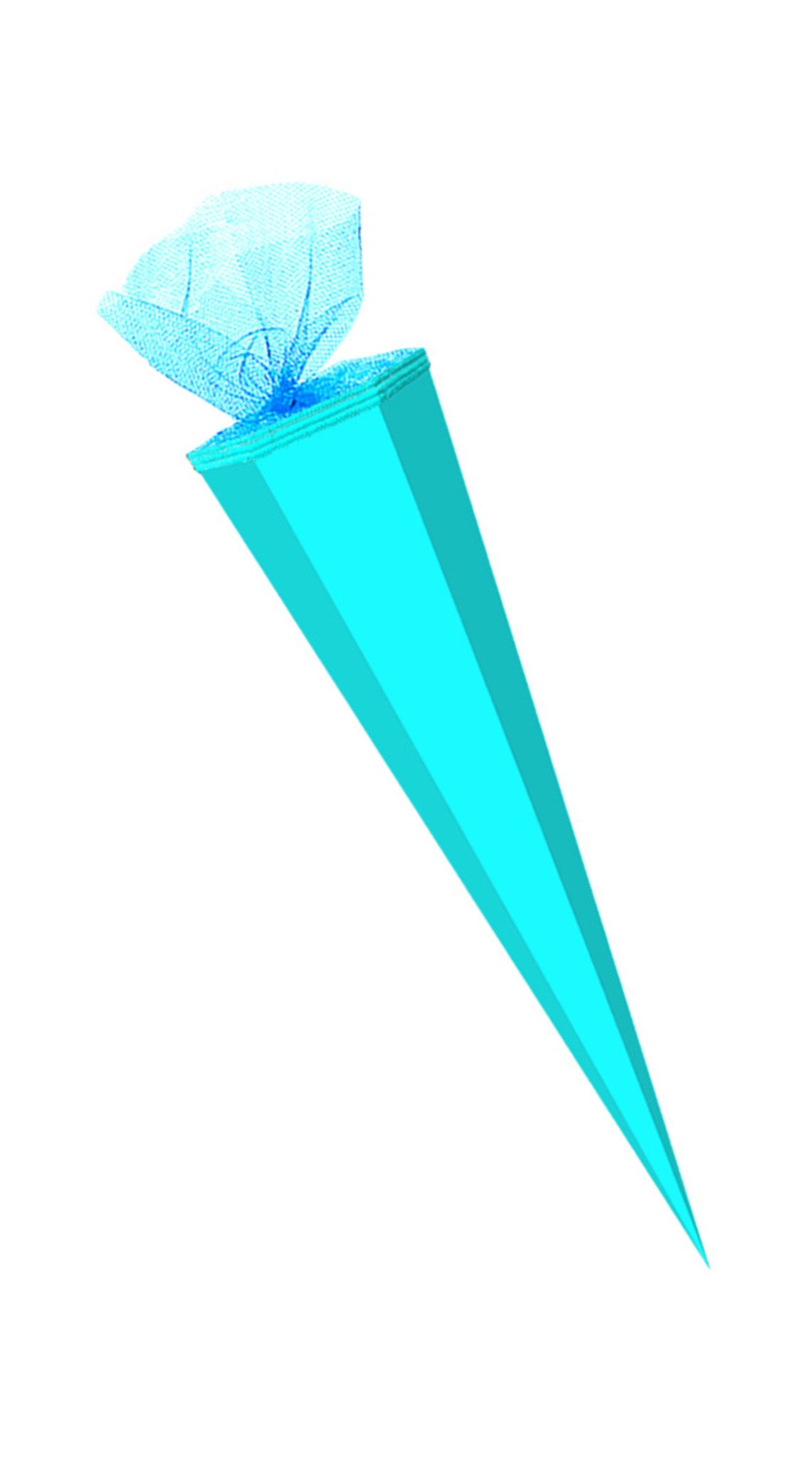 Itenga Bastelschultüte 6-eckig 85 Cm – Pazifikblau, Mit Verschluss, Für Den Schulanfang