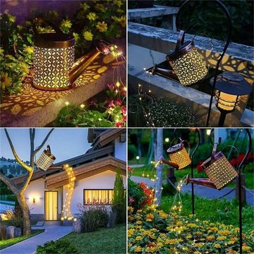 Rutaqian LED Solarleuchte Solarleuchte Garten Gießkanne Lichter LED Leuchten Wasserfall Lampen, LED wechselbar, Warmweiß