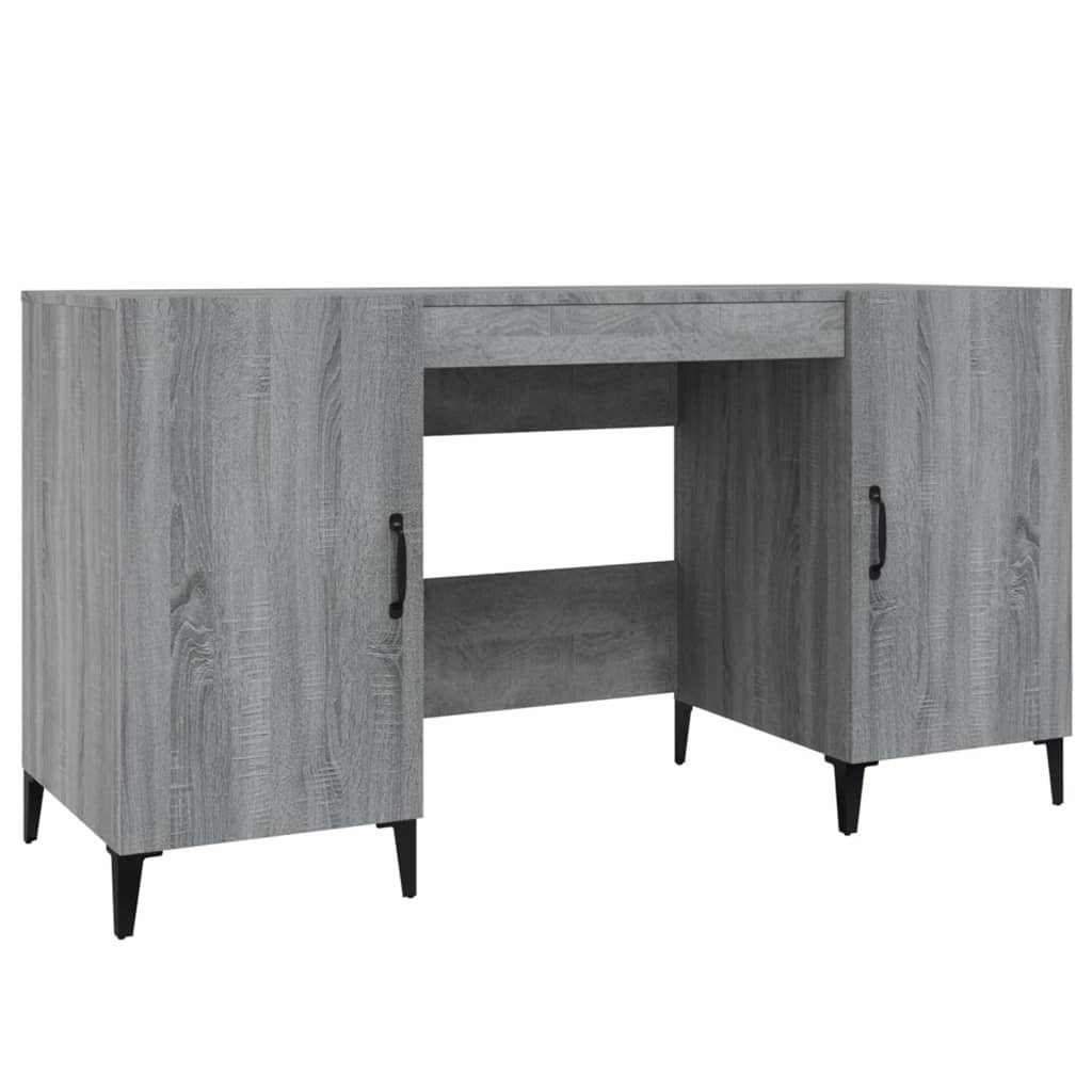 furnicato Schreibtisch Industrieller 140x50x75 cm Grau Sonoma mit Holzwerkstoff (1-St), Arbeitstisch mit zwei Fächern und Stauraum für das Arbeitszimmer