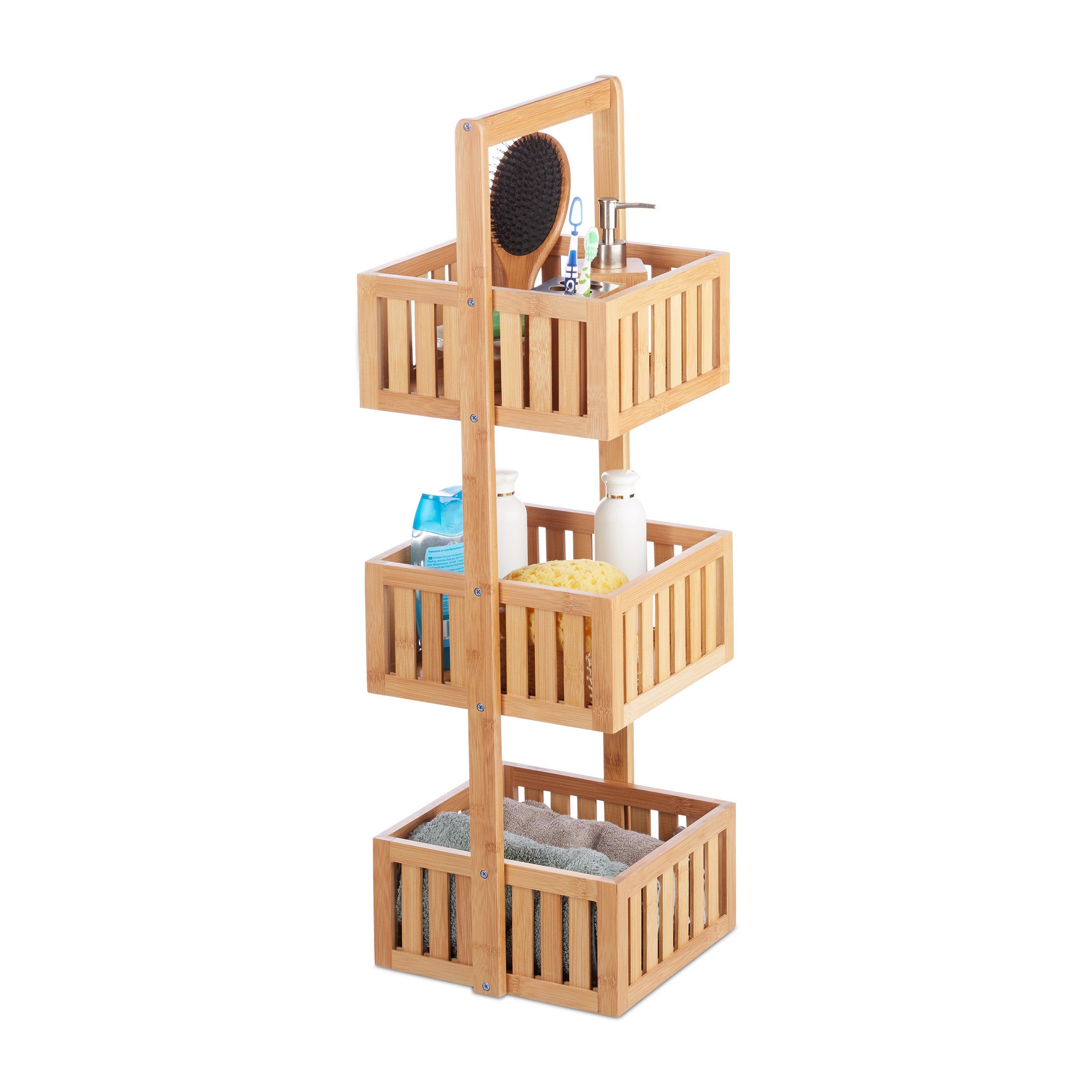 Badregal Bambus mit 3 Ablage