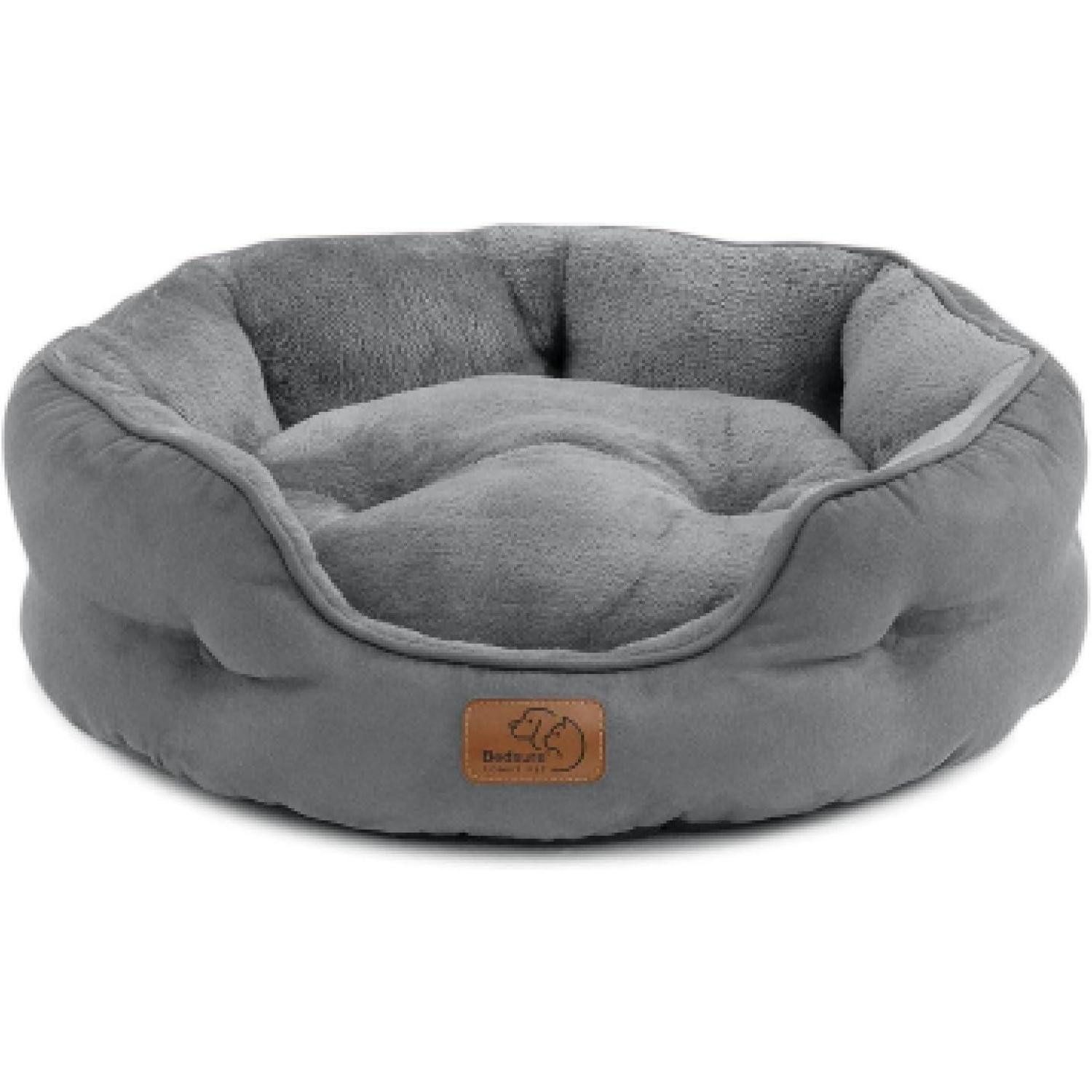 LuxusKollektion Tierbett Katzenbett waschbar Katzen Bettchen 51x48x15cm grau Katzenschlafplatz