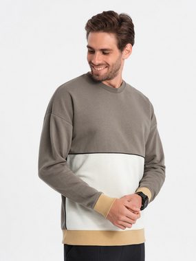 OMBRE Print-Shirt Herren Sweatshirt OVERSIZE mit kontrastierender Farbkombination