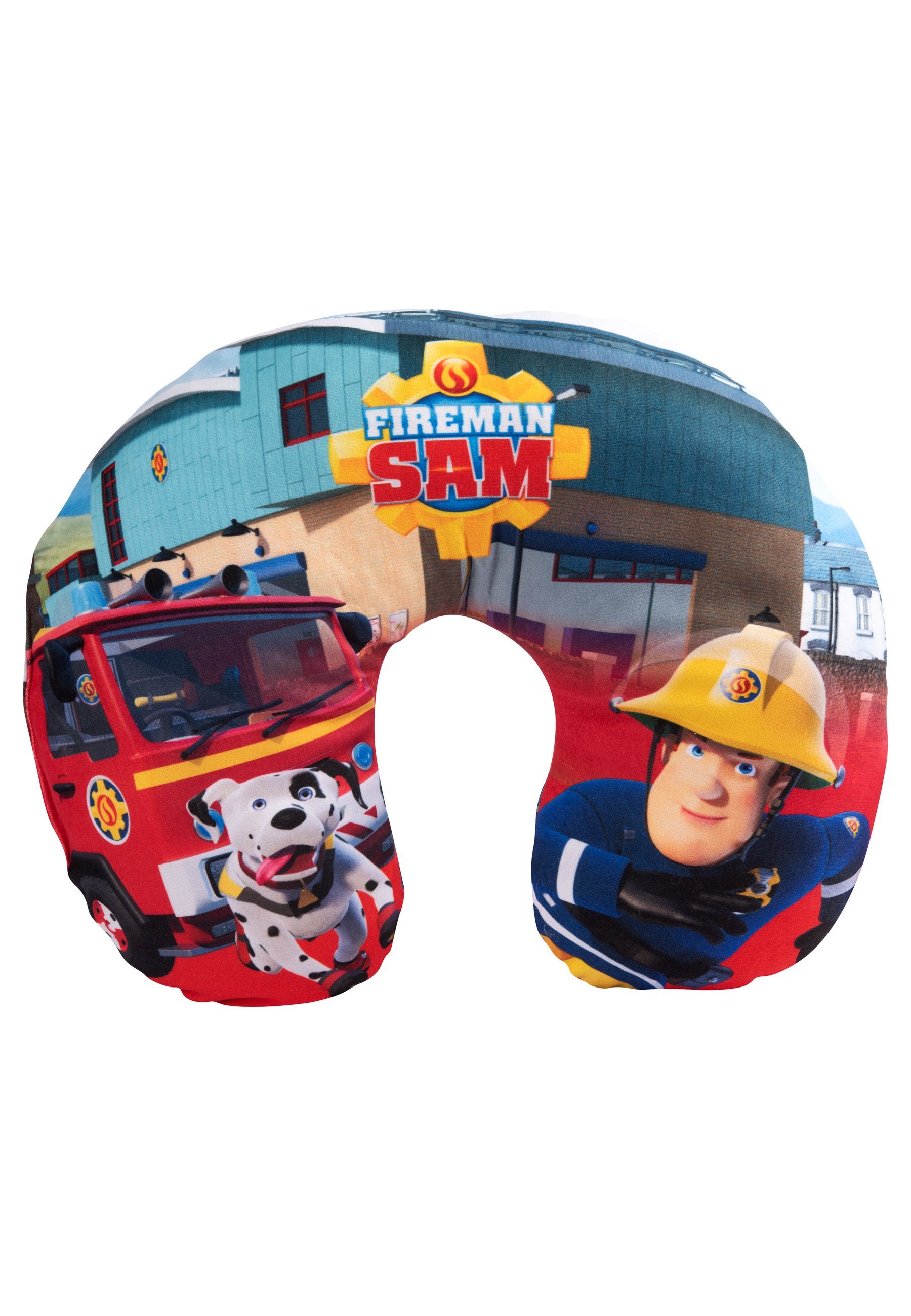 United Labels® Dekokissen Feuerwehrmann Sam - Reisekissen Nackenhörnchen